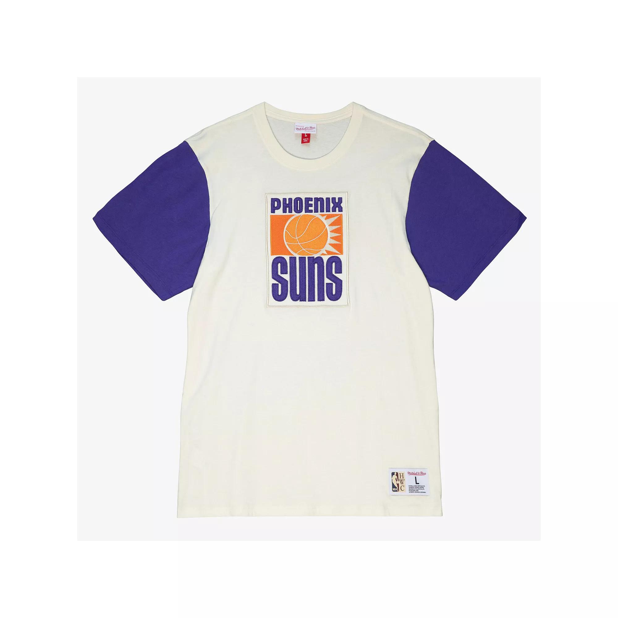 Men's Mitchell & Ness Cream Phoenix Suns Color Block T-Shirt,  Product Image