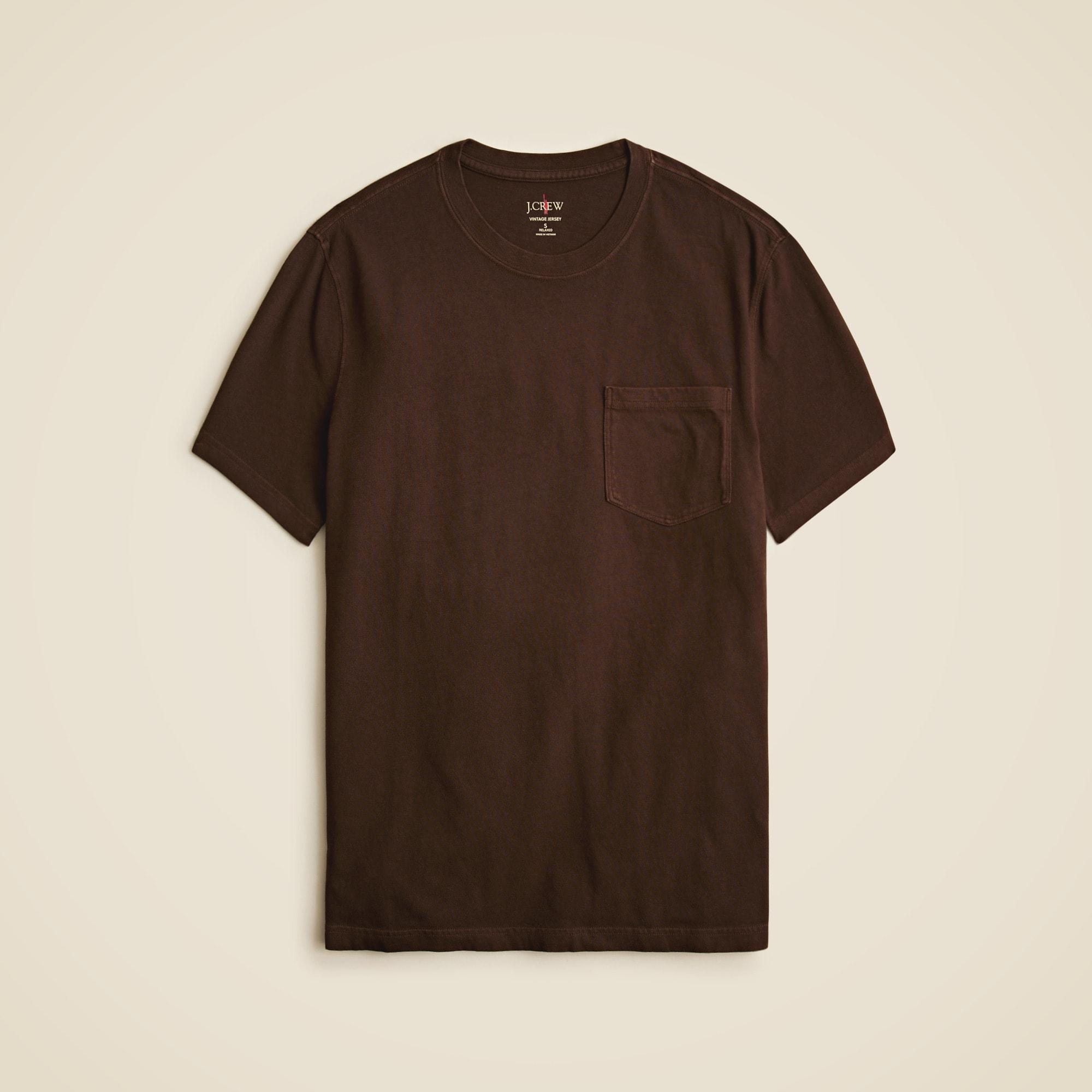 Vintage-wash cotton pocket T-shirt Product Image