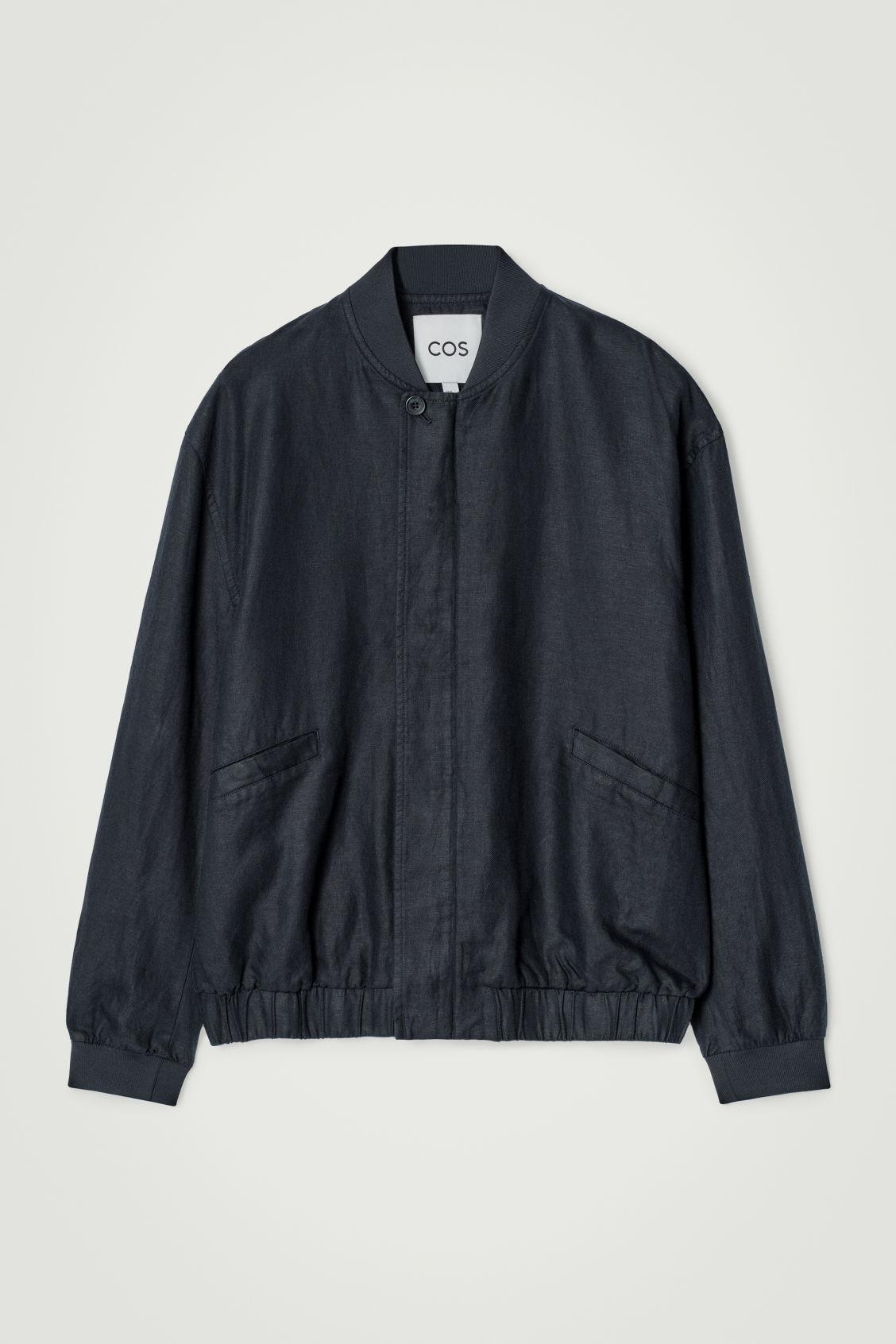 LINEN BOMBER JACKET Product Image