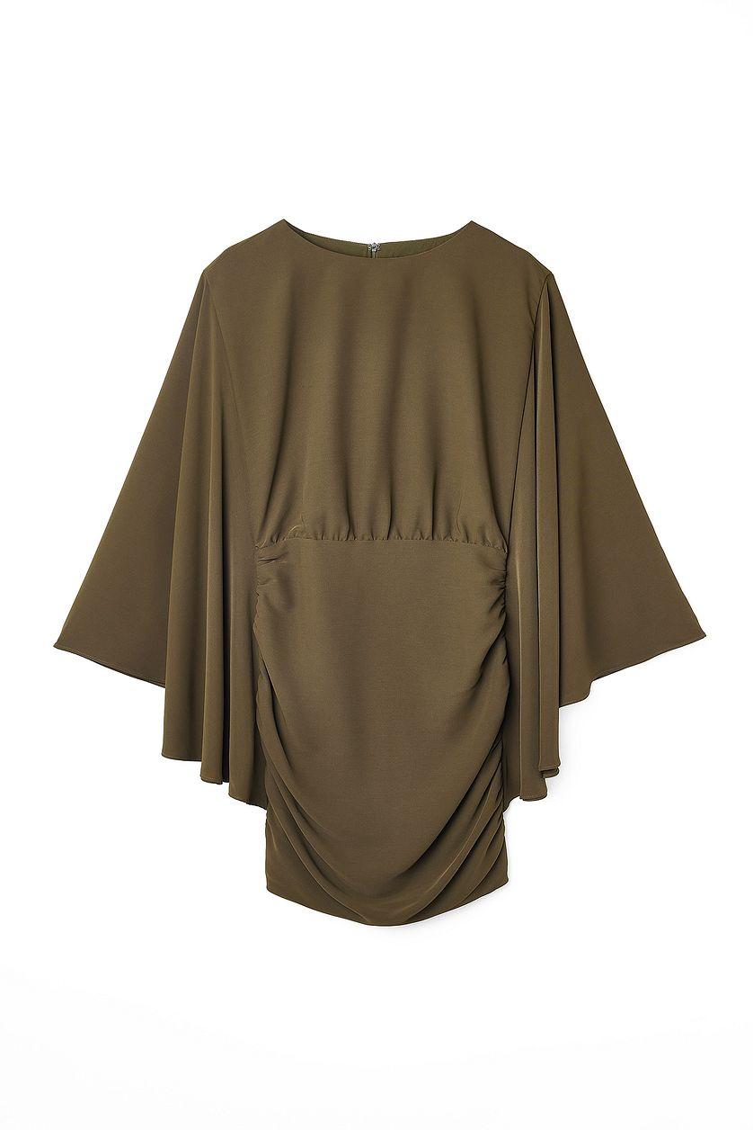 Wide Sleeve Draped Mini Dress Product Image