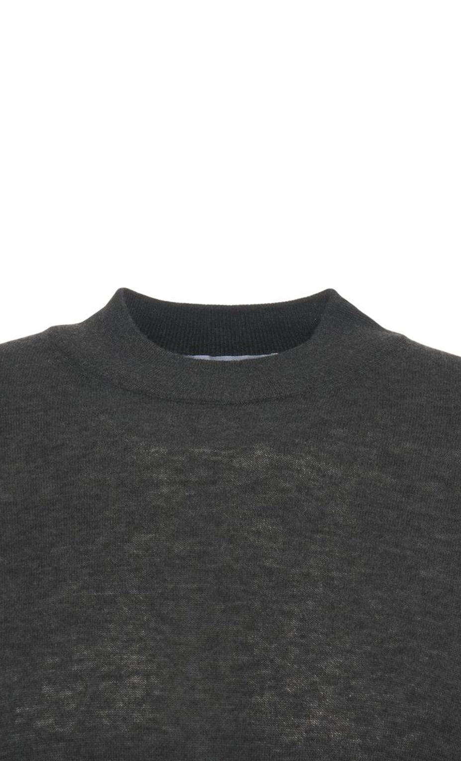 Knit sweater with stand-up collar Product Image