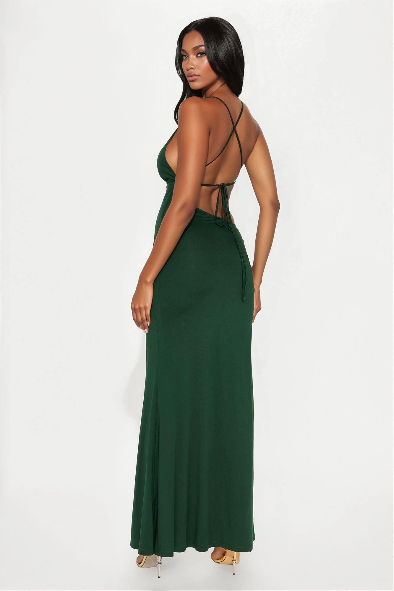Over You Cut Out Maxi Dress - Hunter Product Image