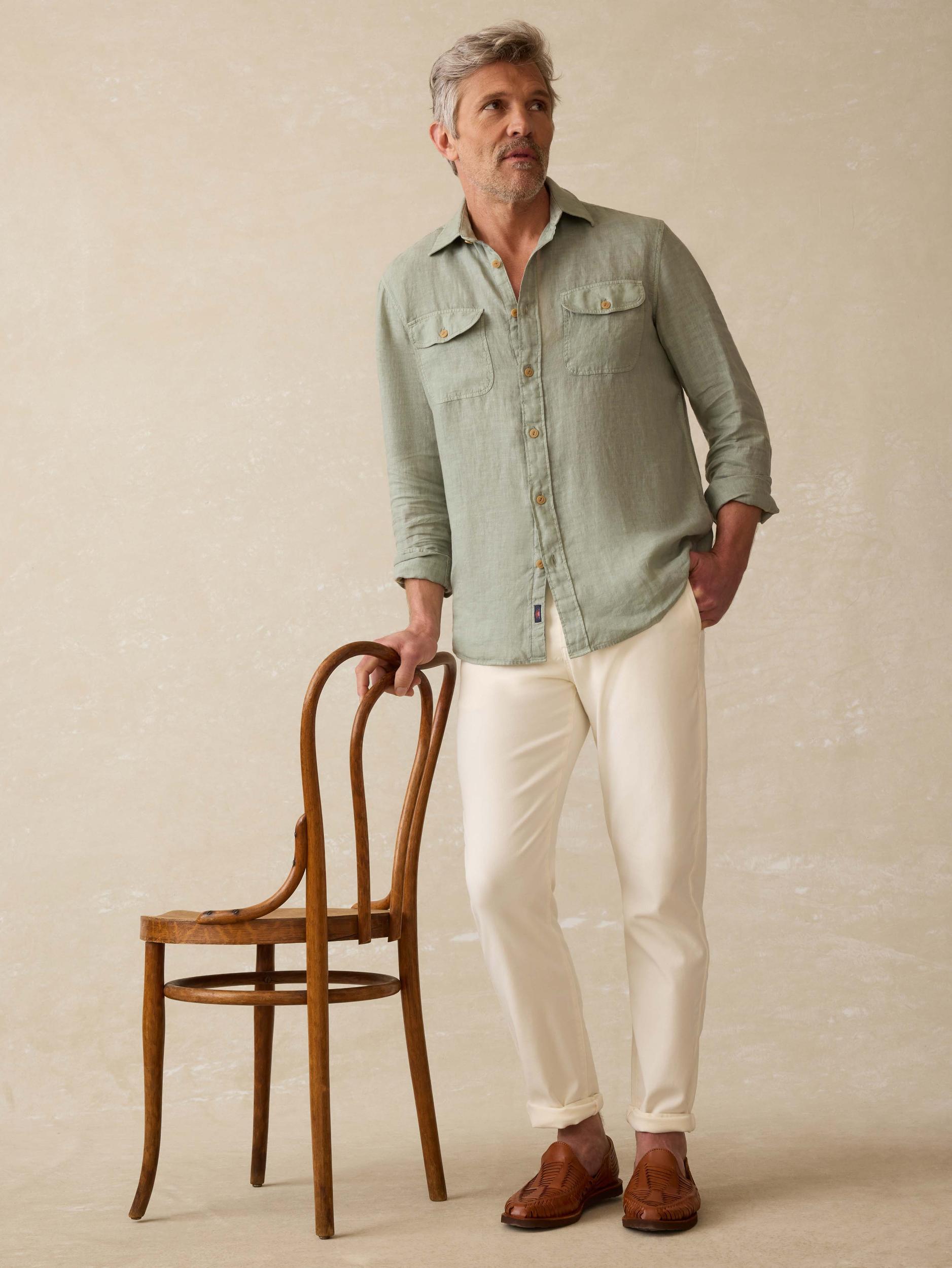 Irish Linen Safari Shirt - Sage Creek Male Product Image