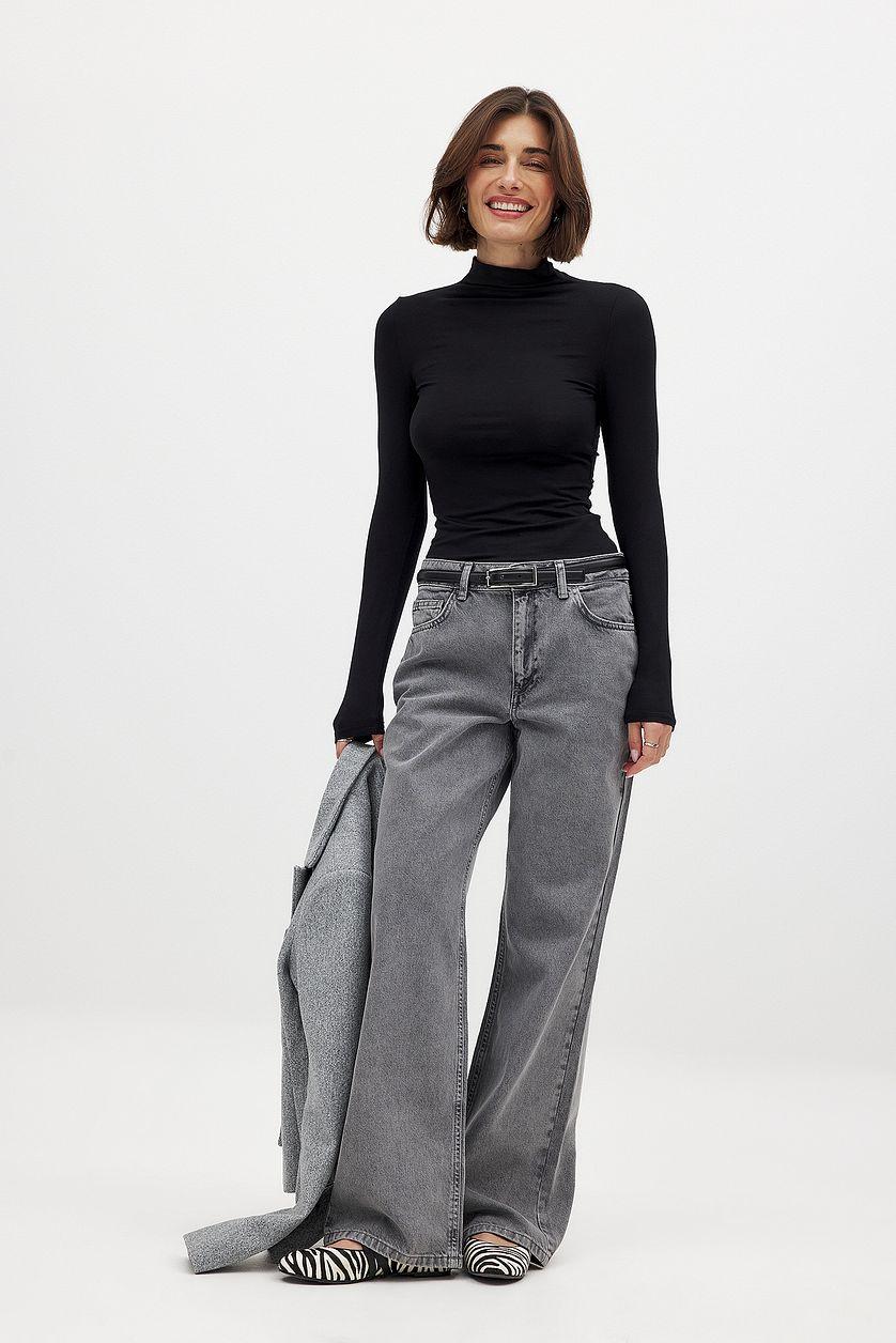 Mid Waist Straight Denim Product Image