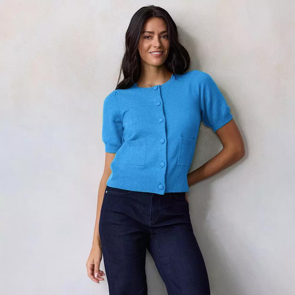 Women's LC Lauren Conrad Short Sleeve Cardigan,  Product Image