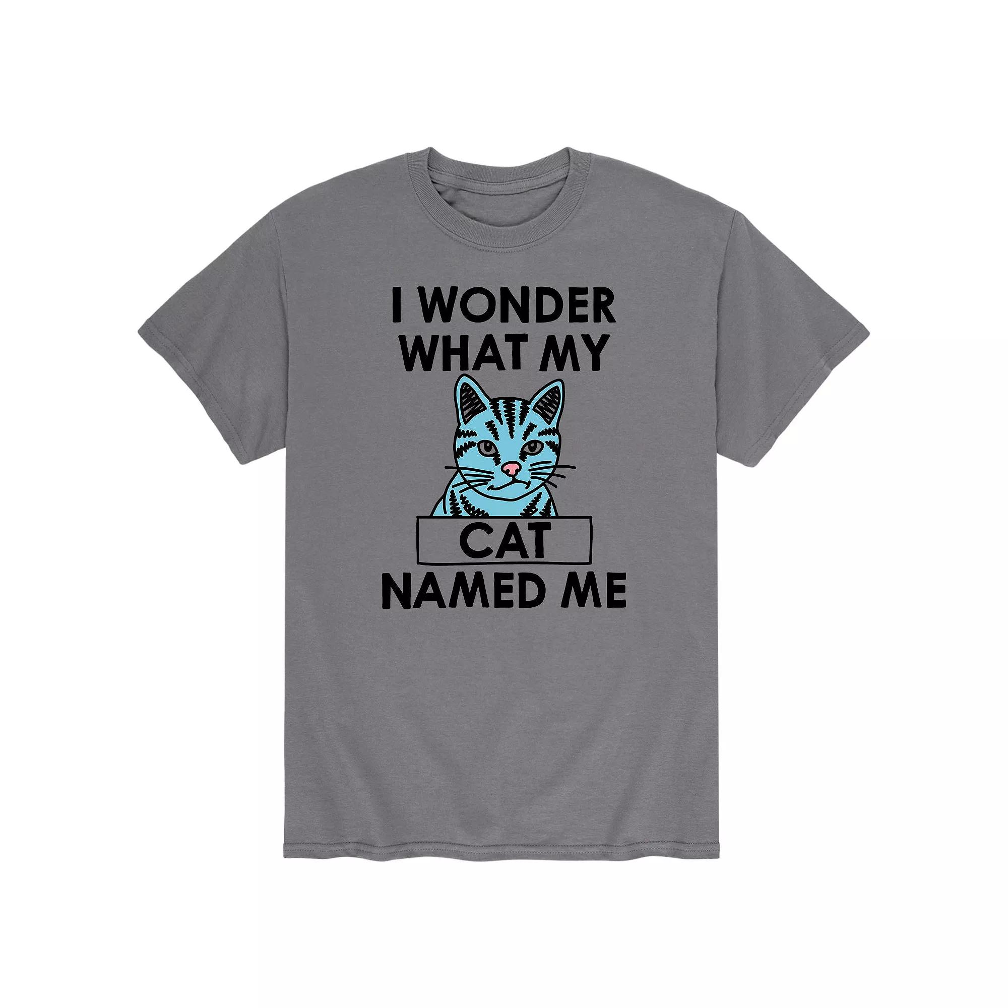 Men's I Wonder What My Cat Named Me Graphic Tee,  Product Image