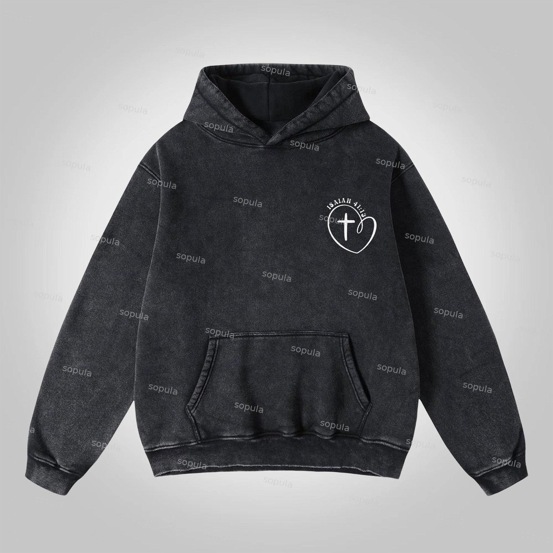 Sopula Faith Over Fear Graphic Acid Washed Hoodie Product Image