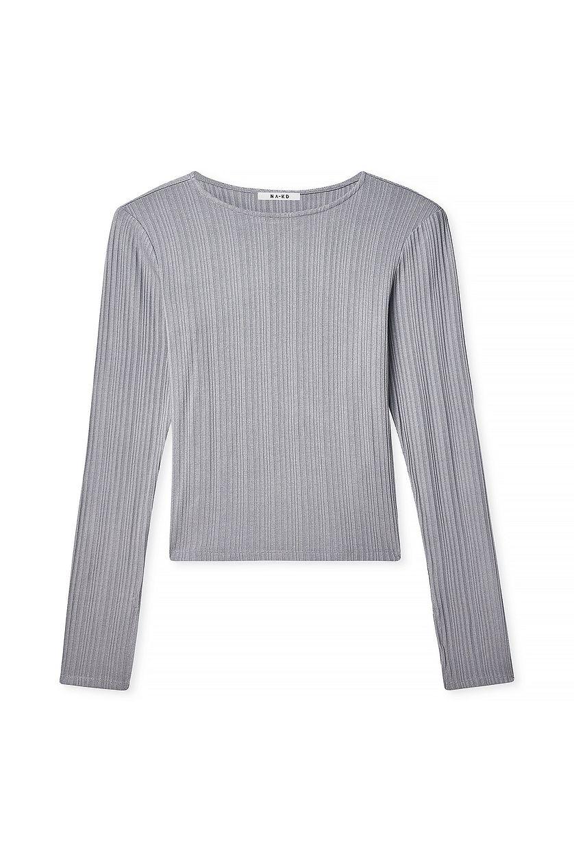 Irregular Rib Long Sleeve Top Product Image