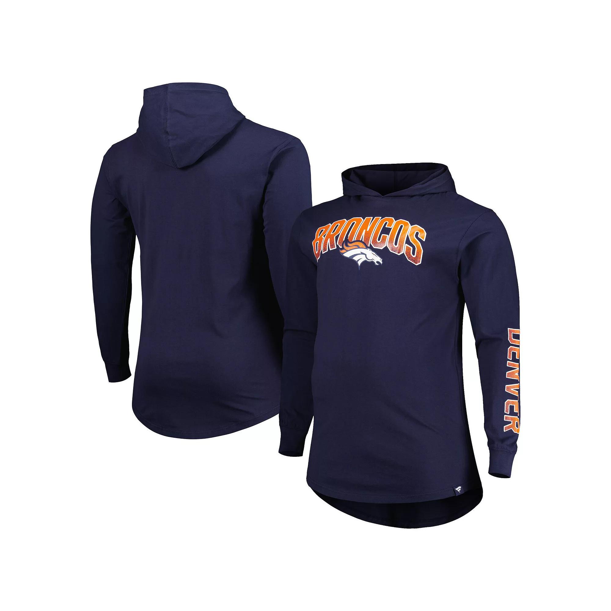 Men's Fanatics Branded Navy Denver Broncos Big & Tall Front Runner Pullover Hoodie, Size: 5XB, Blue Product Image