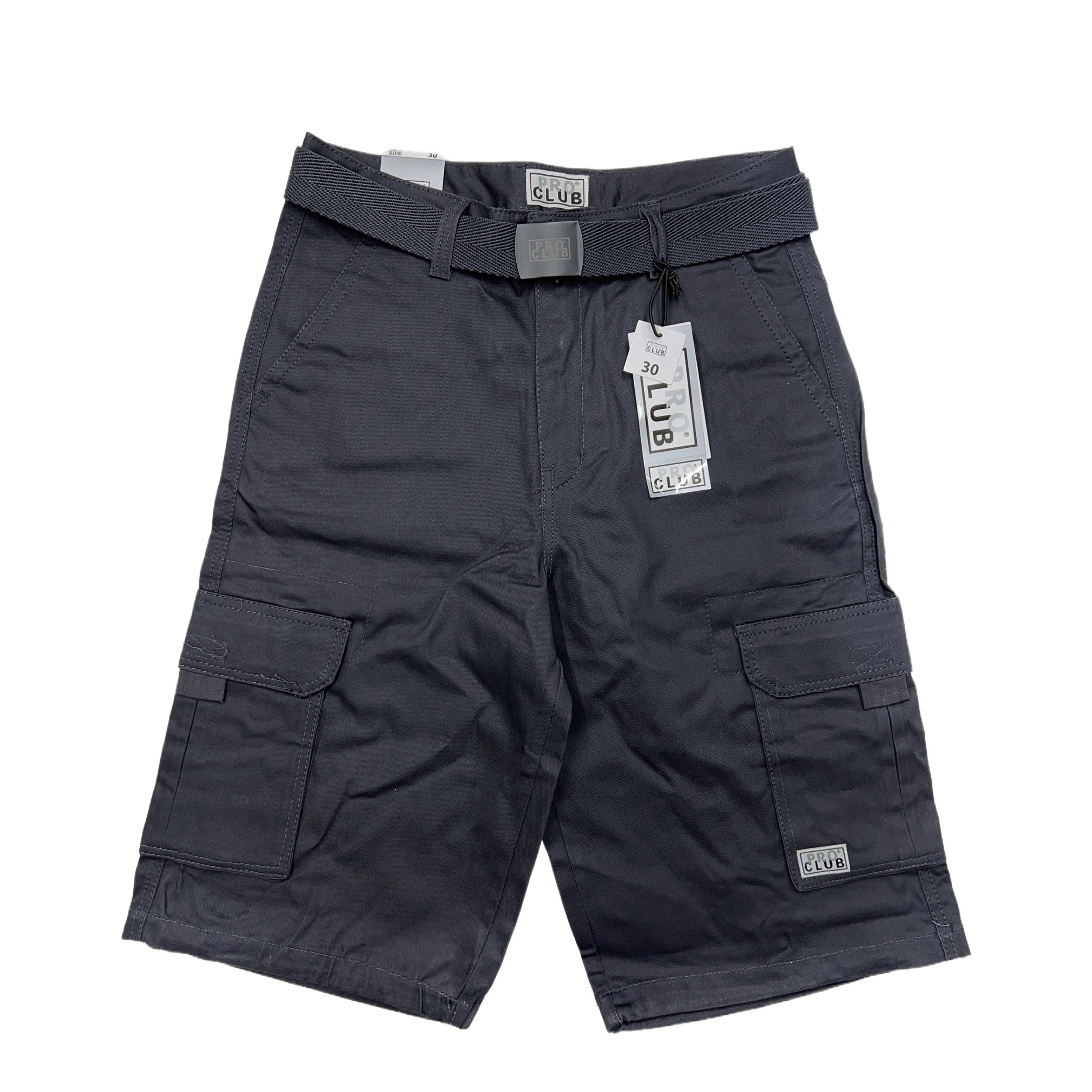 Pro Club Men's Cotton Twill Cargo Shorts With Belt Male Product Image