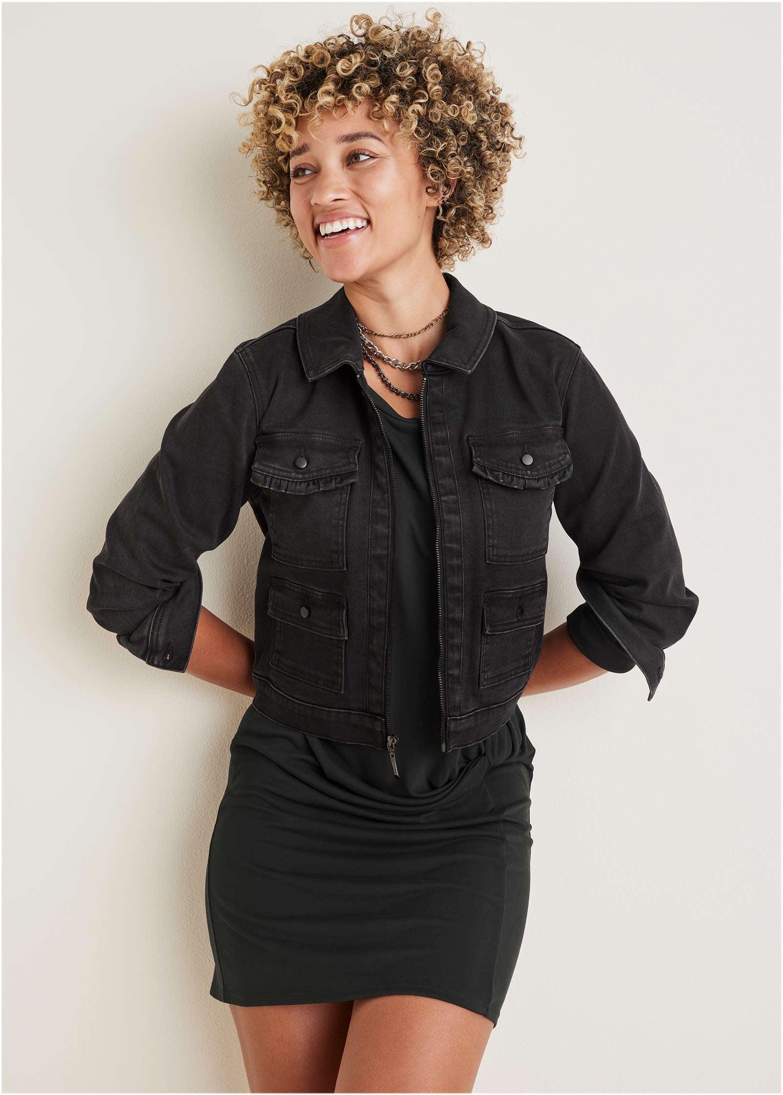 Denim Cargo Jacket - Black Wash Product Image