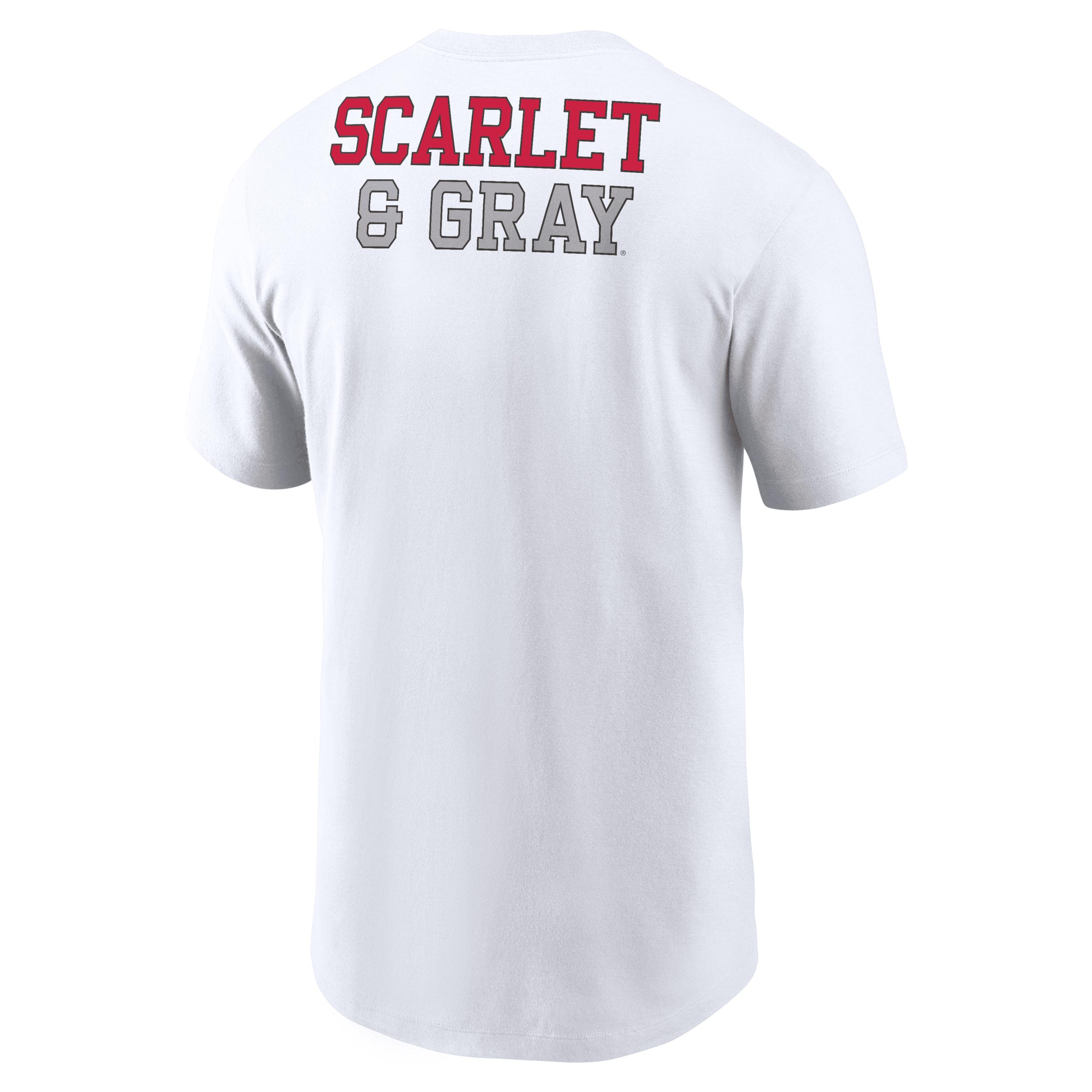 Men's Nike White Ohio State Buckeyes Blitz 2-Hit T-Shirt, Size: Large Product Image