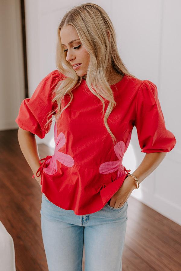 Make A Statement Floral Peplum Top In Red Product Image