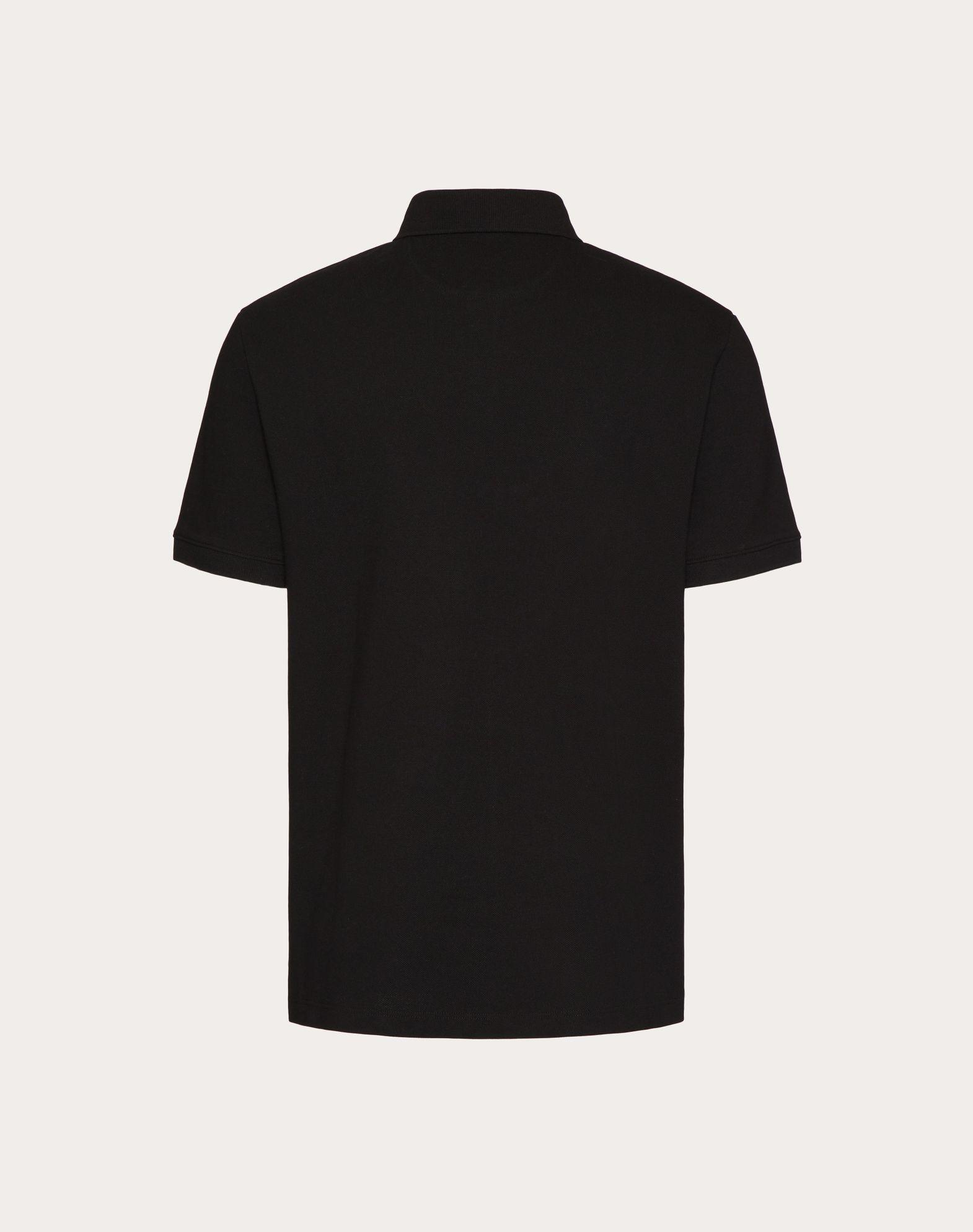 Cotton Piqué Polo Shirt With Vlogo Signature Patch Product Image