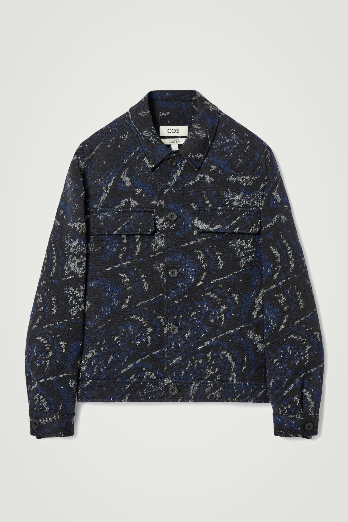 RELAXED WOOL-BLEND JACQUARD OVERSHIRT Product Image