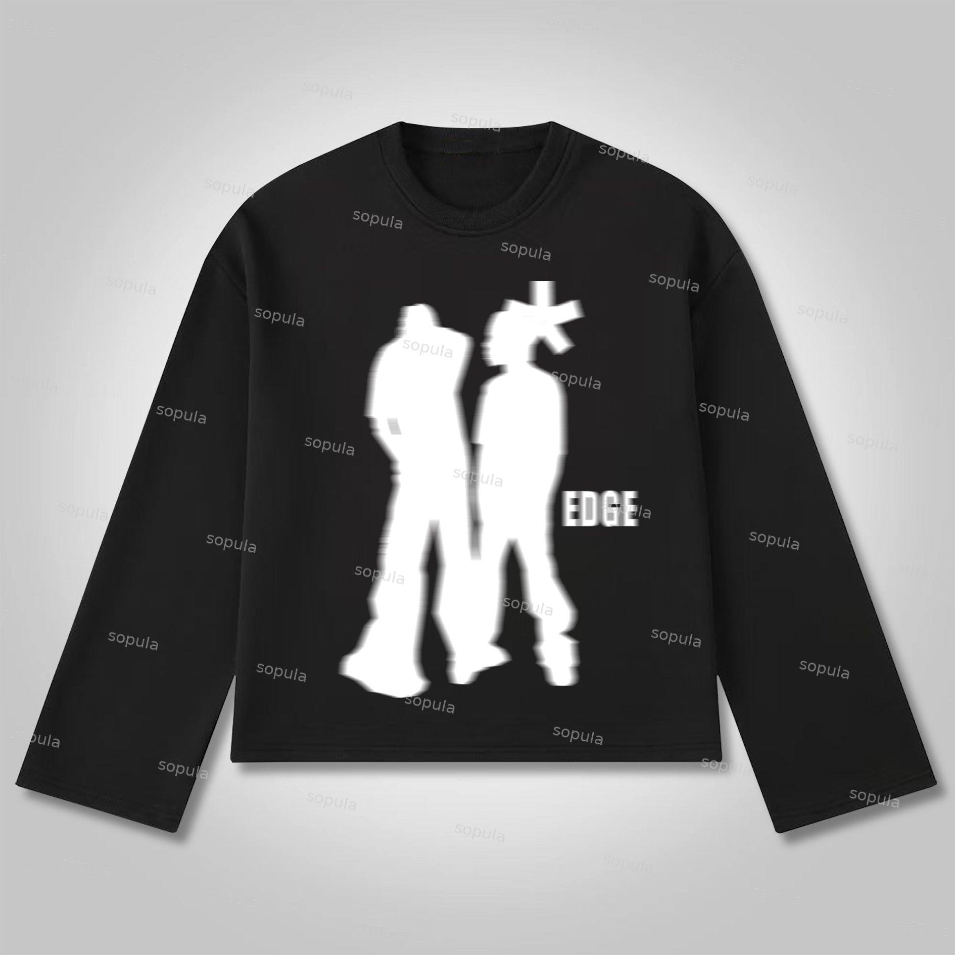 Sopula Street Portrait Edge Graphic Print Cotton Long Sleeve T-shirt Product Image