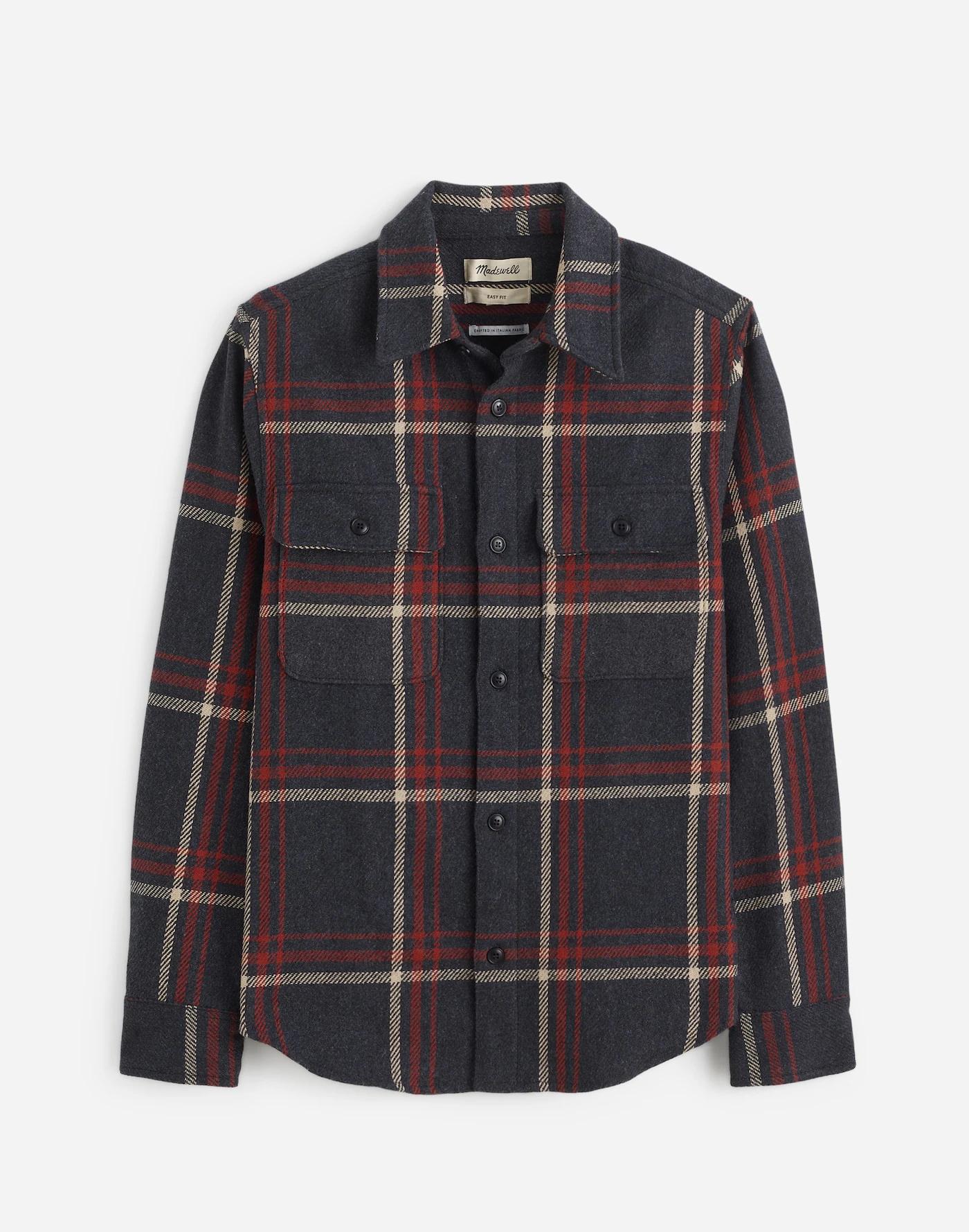 Brushed Easy Shirt-Jacket in Italian Fabric Product Image