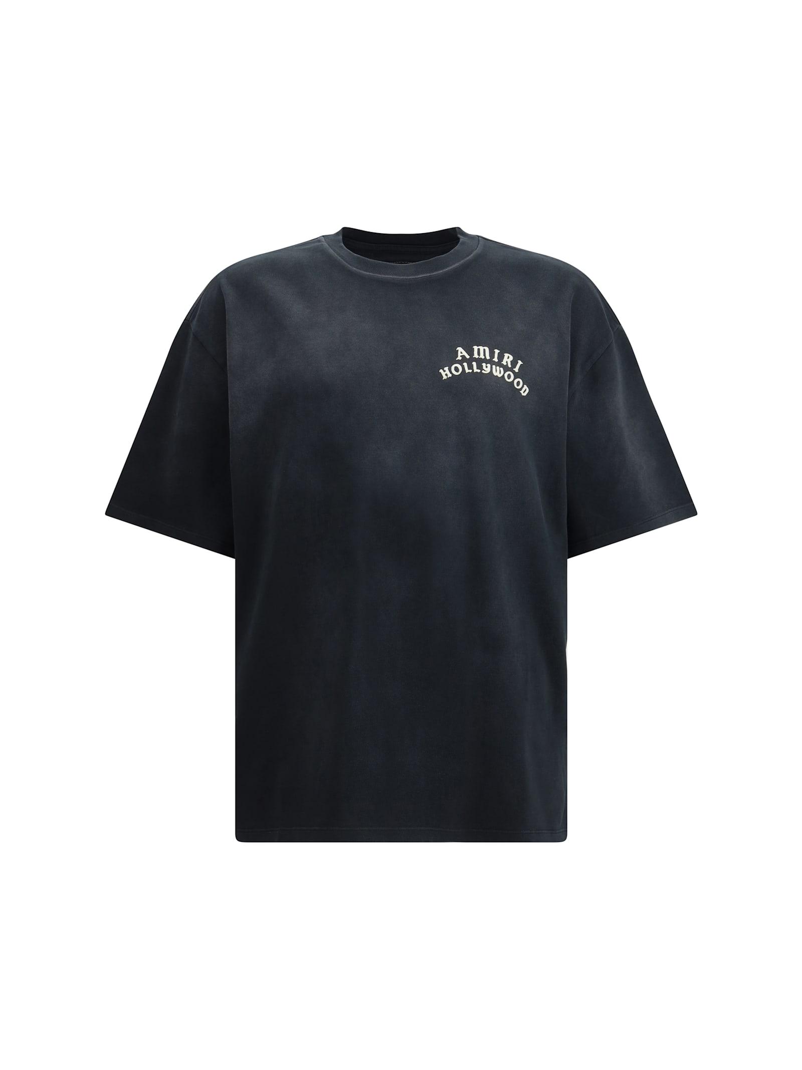 AMIRI Black Crewneck T-shirt With Logo Lettering On Front And Rear Product Image