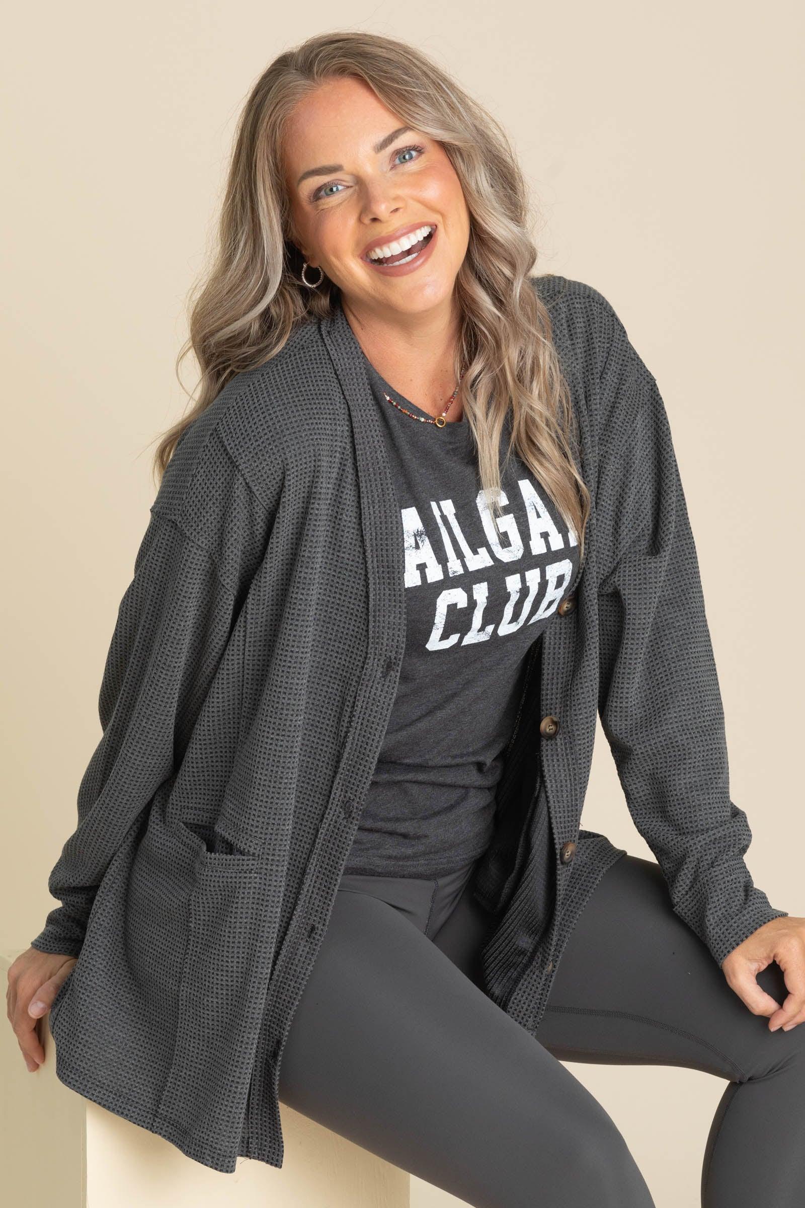 Knit Button Up Cardigans With Pockets Product Image