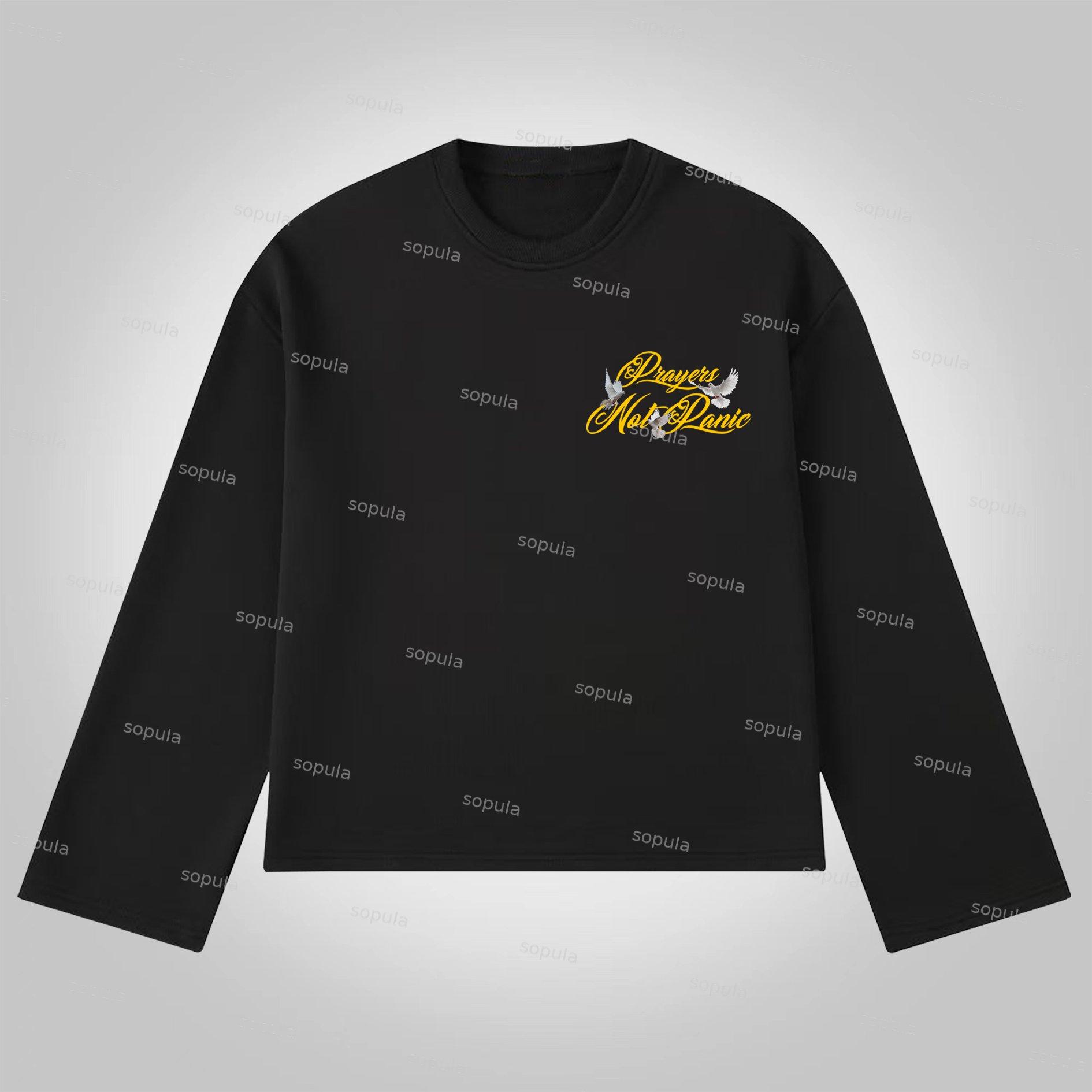 Sopula Trust Jesus Vintage Slogan Graphics Cotton Long Sleeve T-Shirt Product Image