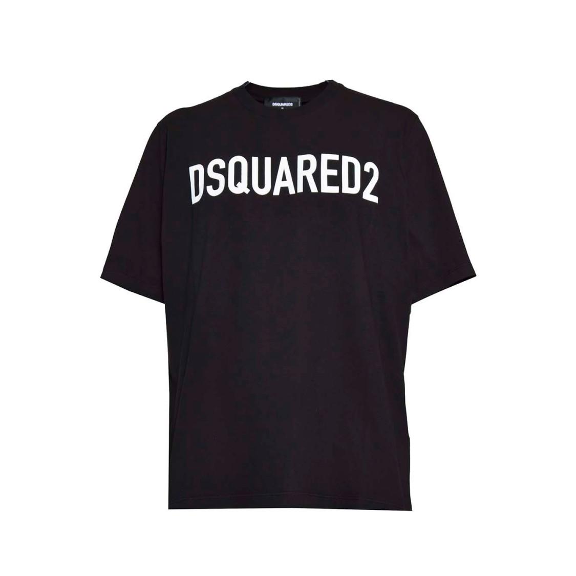 DSQUARED2 Mens Black Brand-print Crewneck Regular-fit Cotton-jersey T-shirt Product Image