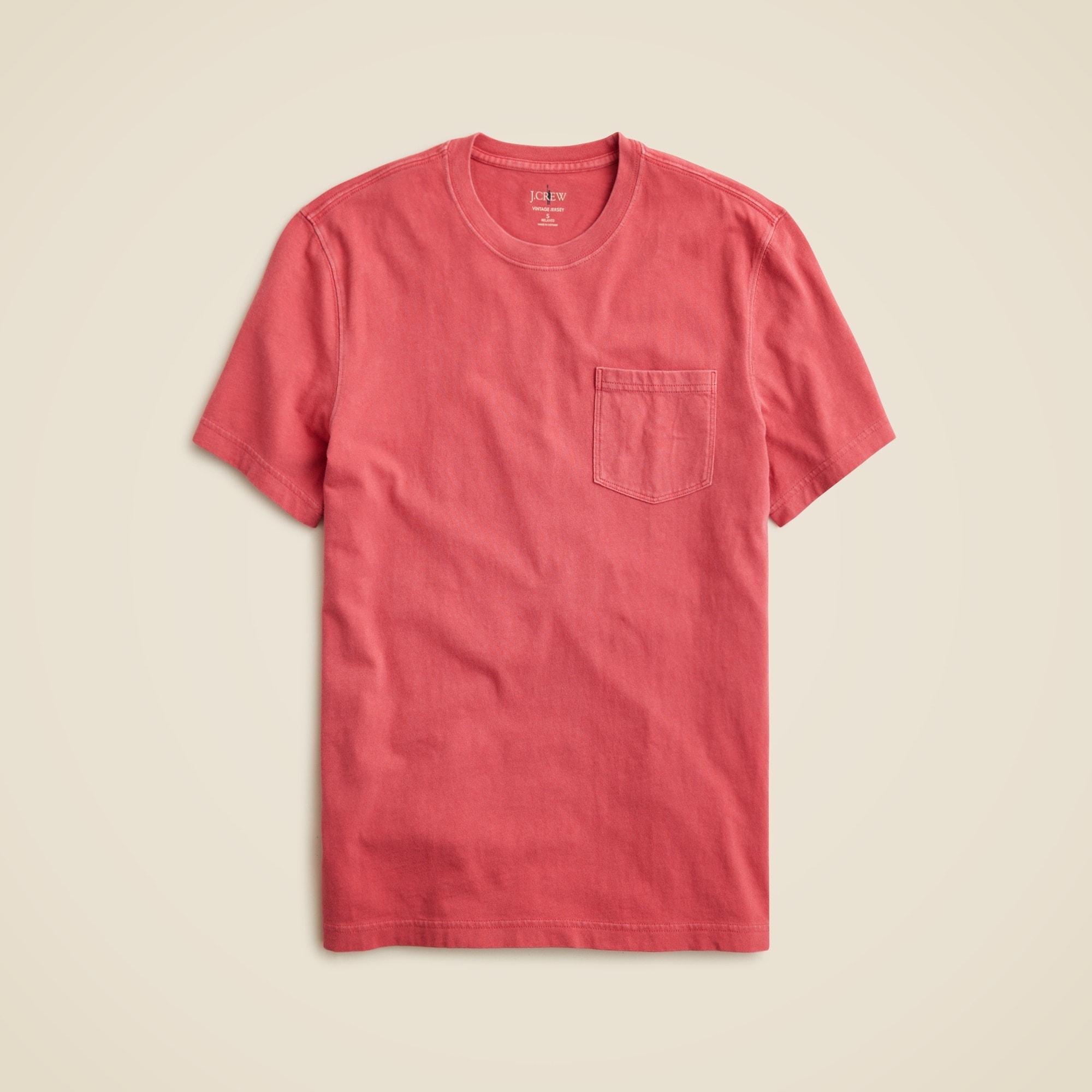Vintage-wash cotton pocket T-shirt Product Image