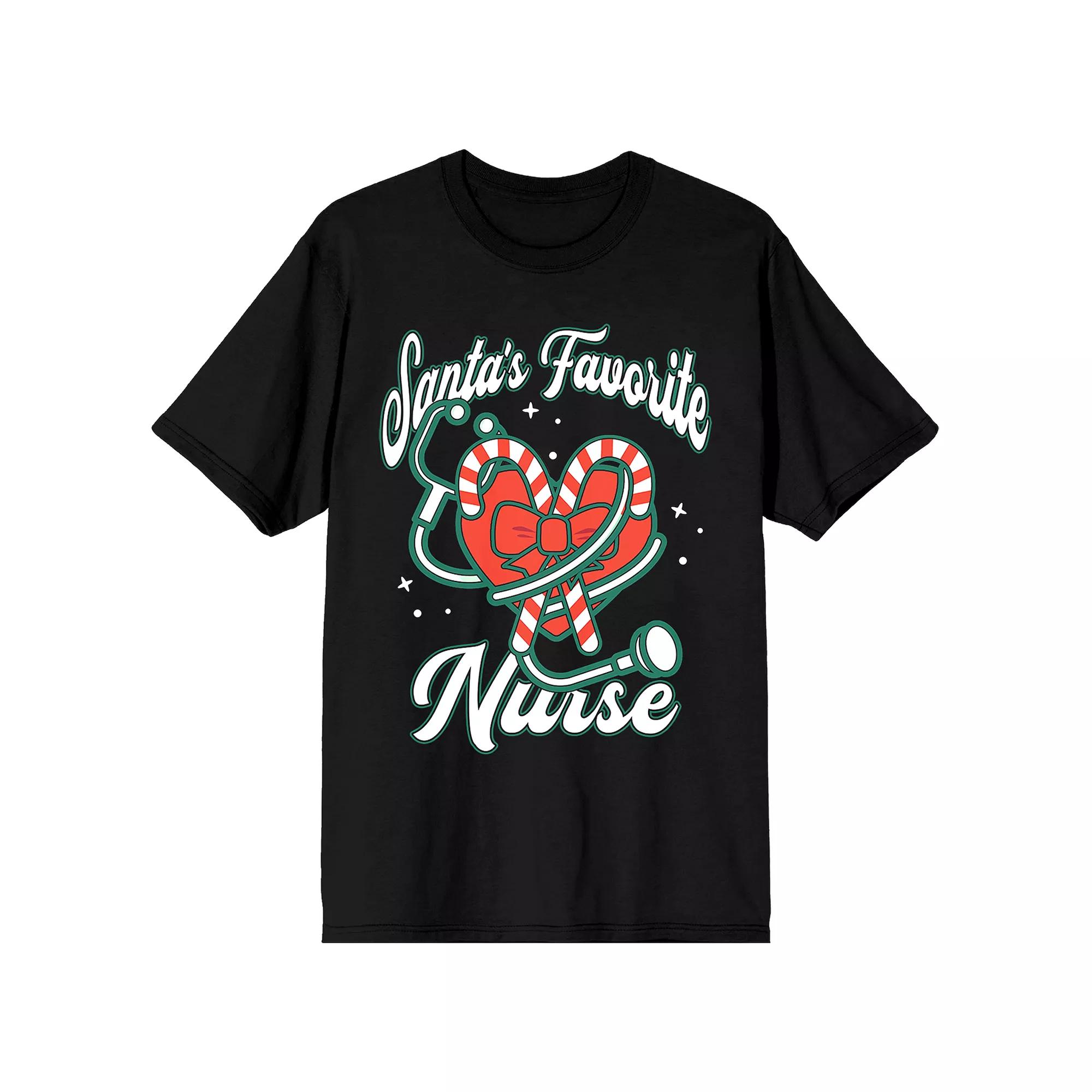 Juniors' Santas Favorite Nurse Graphic Tee, Girl's,  Product Image