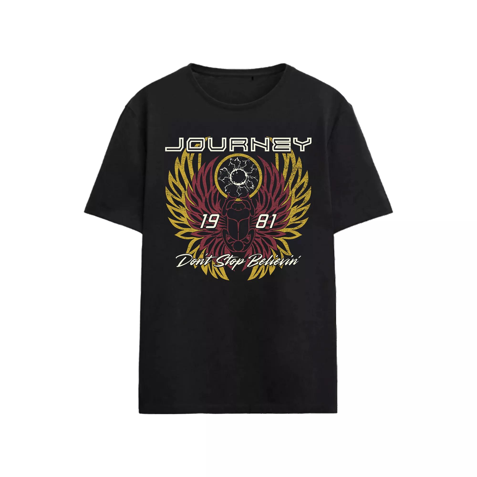 Men's Don't Stop Believin Graphic Tee Short Sleeve, Size: Large, Black Product Image