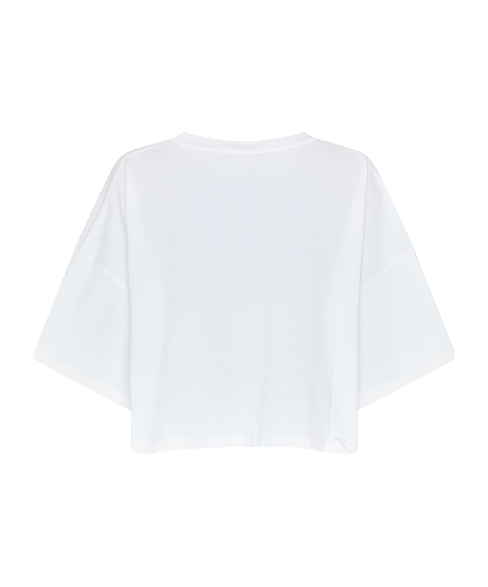 CHLOÉ White Cropped Crewneck T-shirt With Maxi Logo Print On The Front In Cotton Woman In Multicolor Product Image