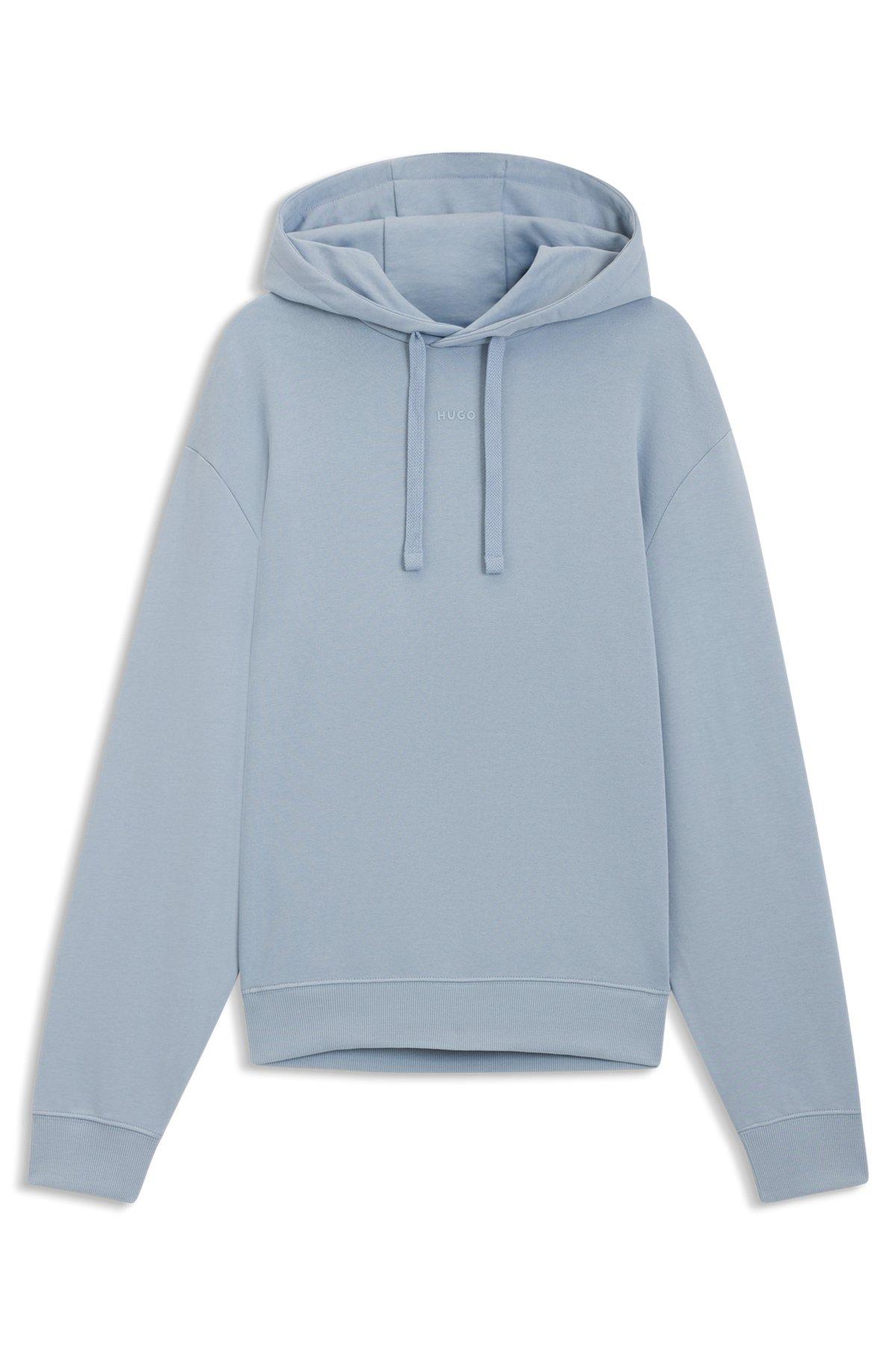 Cotton-terry relaxed-fit hoodie with logo print Product Image