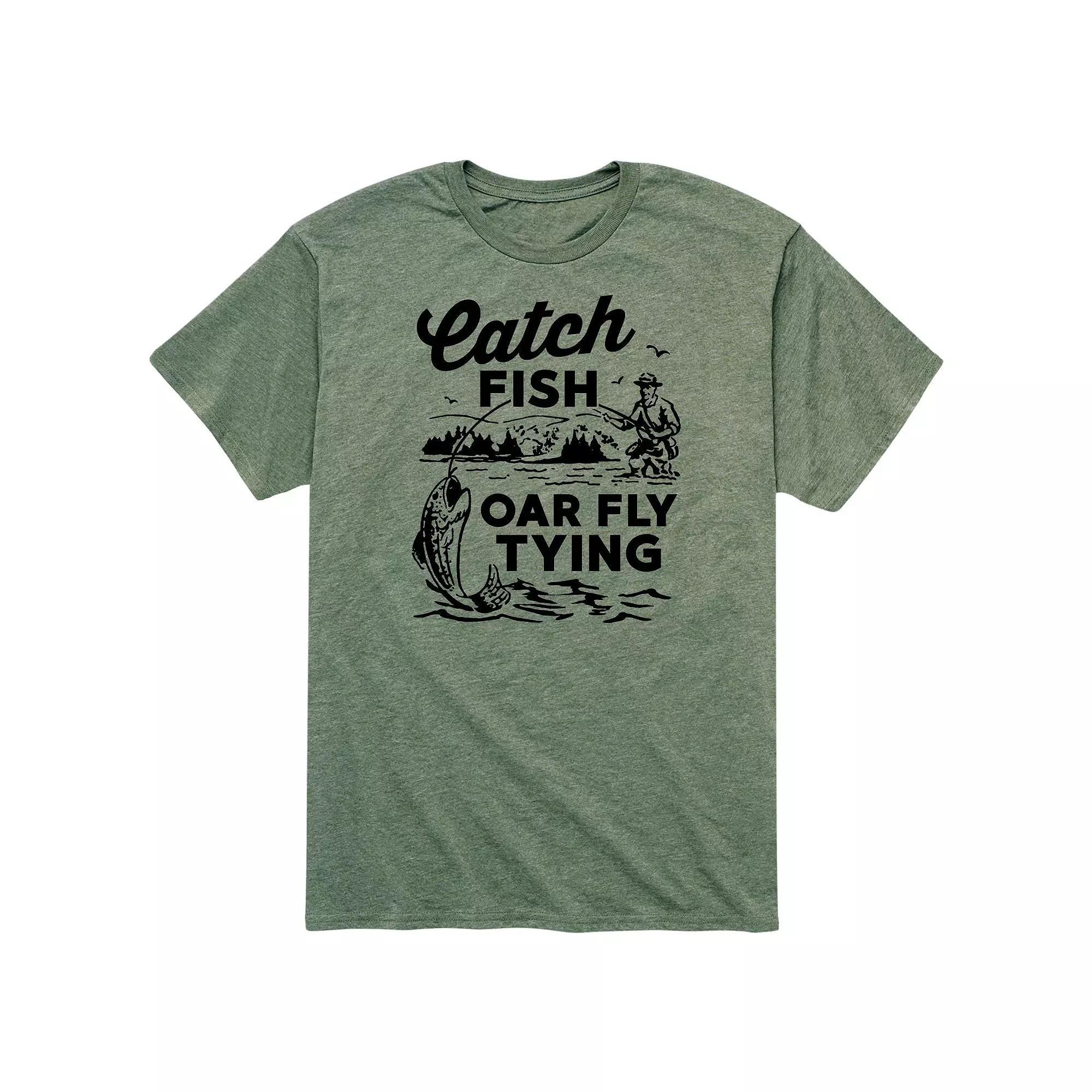Men's Catch Fish Oar Fly Trying Tee,  Product Image