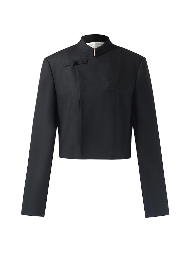 Worsted Wool New Chinese-Style Women Crop Jacket Product Image