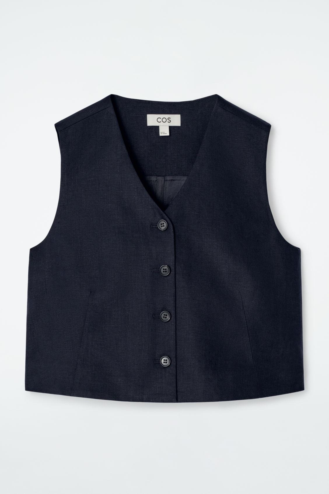 CROPPED LINEN WAISTCOAT Product Image