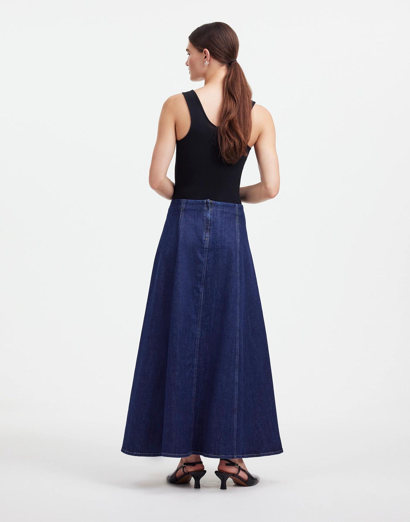 Alexa Chung for Madewell Denim Flare Midi Skirt in Pellson Wash Product Image