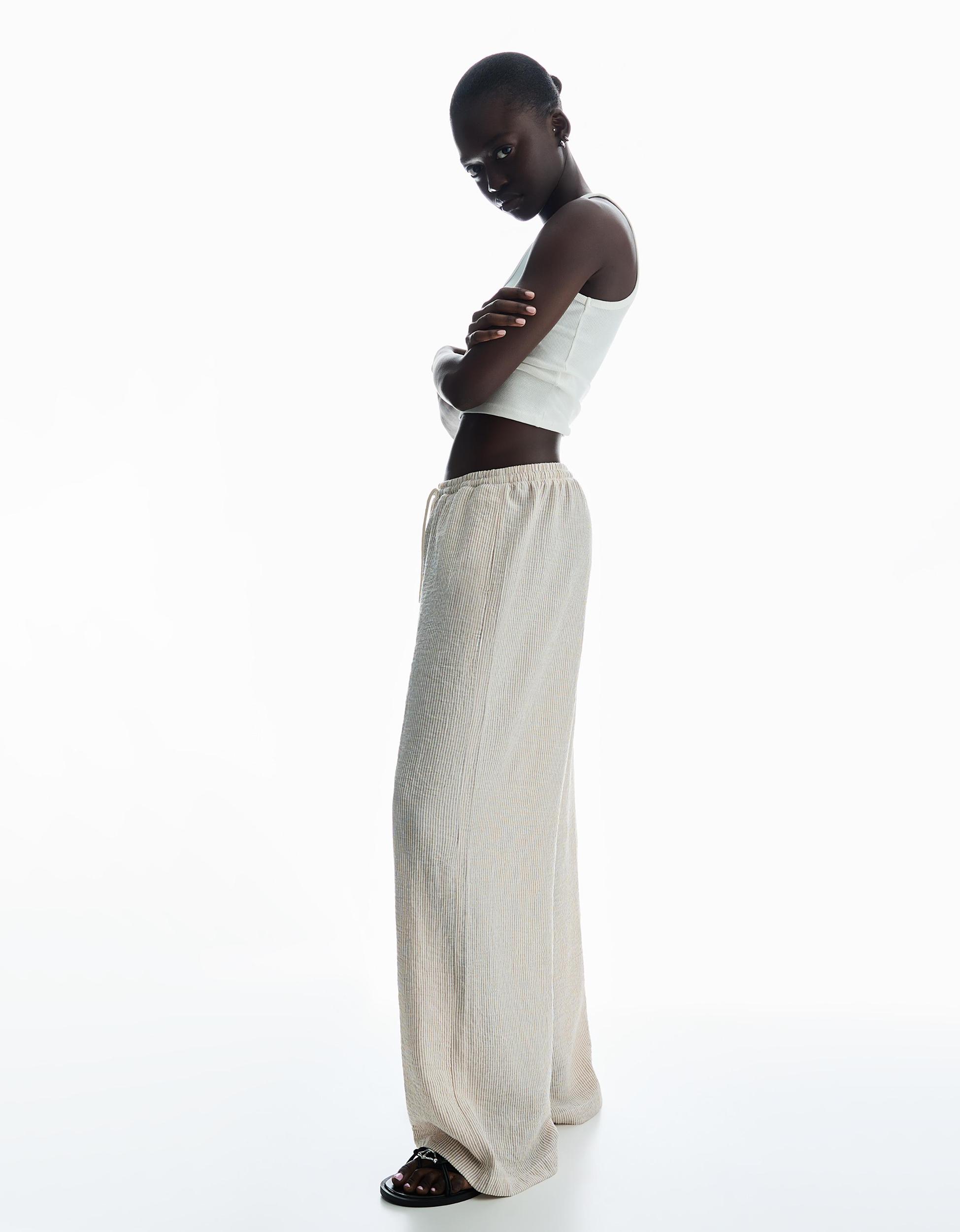 Striped rustic pants Product Image