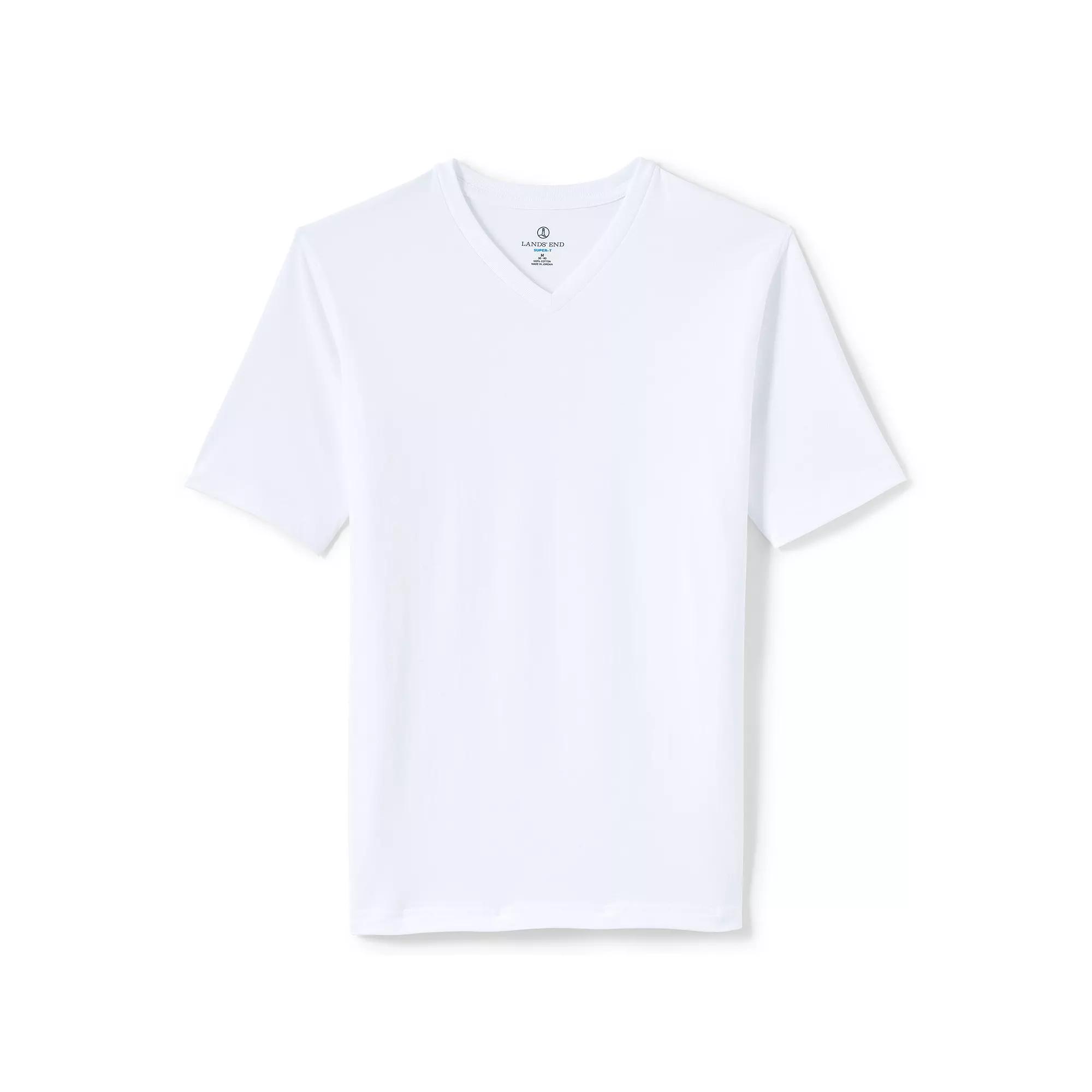 Men's Lands' End Super-T V-Neck Tee,  Product Image