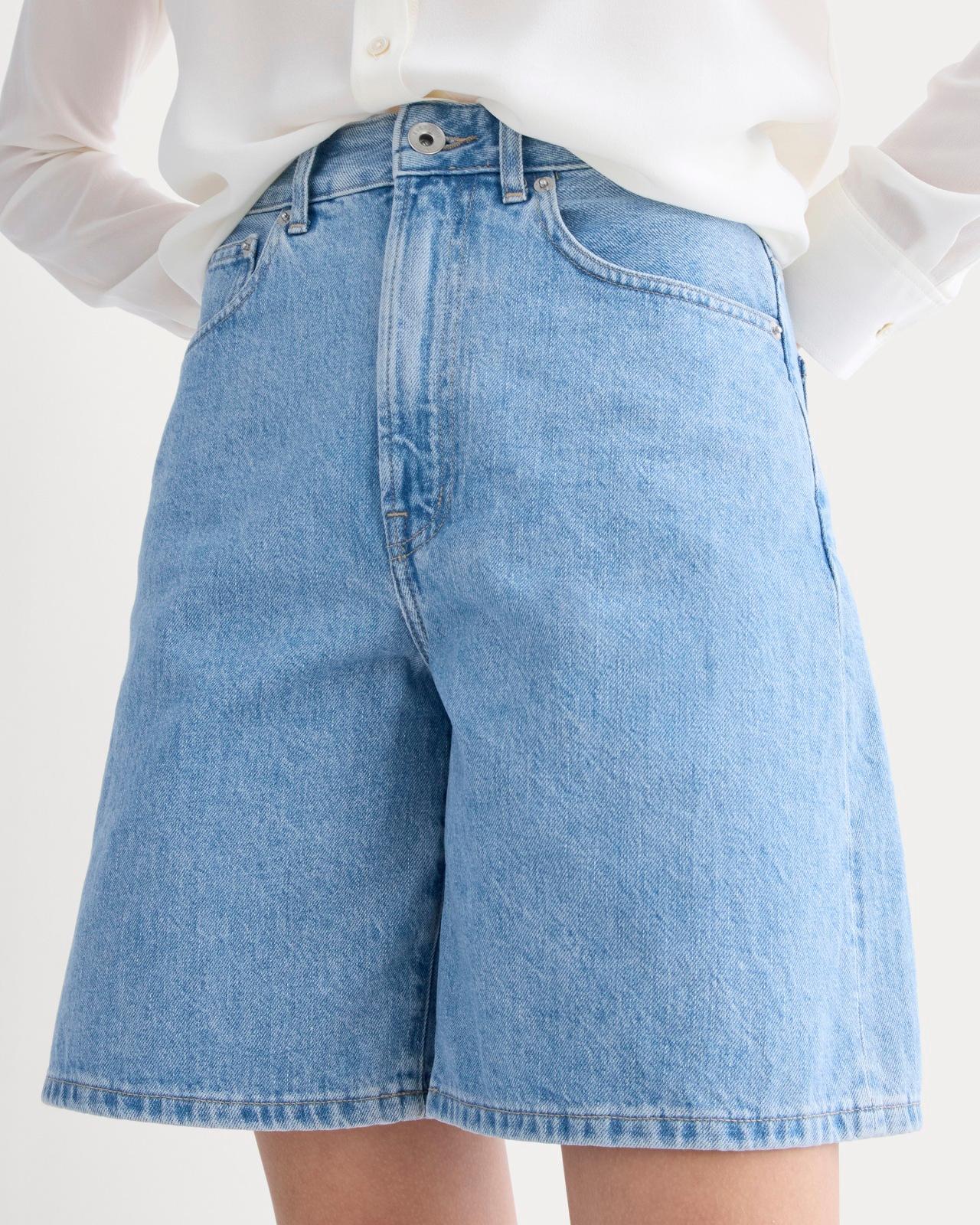 The Long A-Line Denim Short Product Image