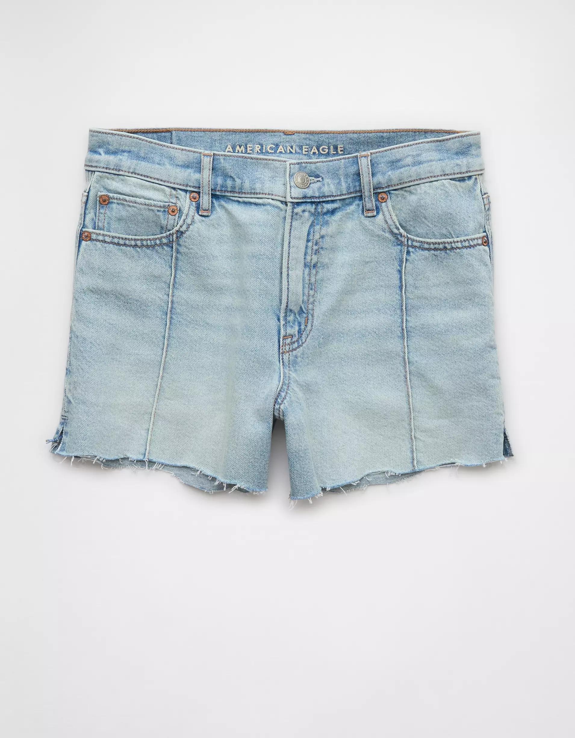 AE Strigid Super High-Waisted Relaxed Denim Short Product Image