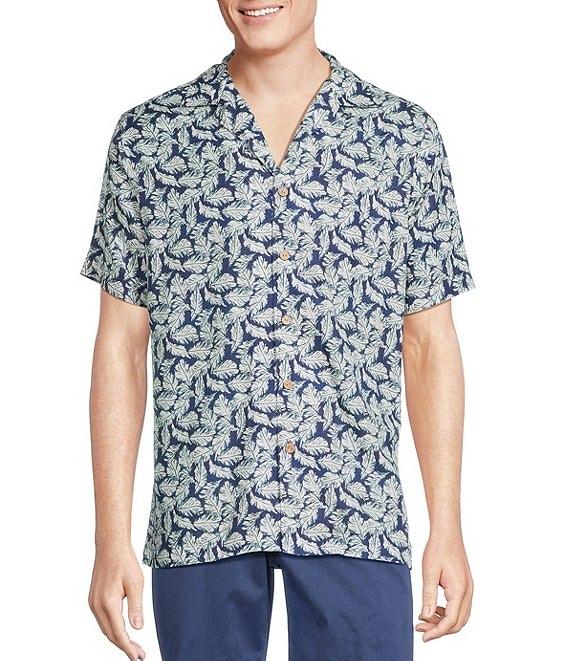 Cremieux Blue Label Leaf Print Short Sleeve Woven Camp Shirt Product Image