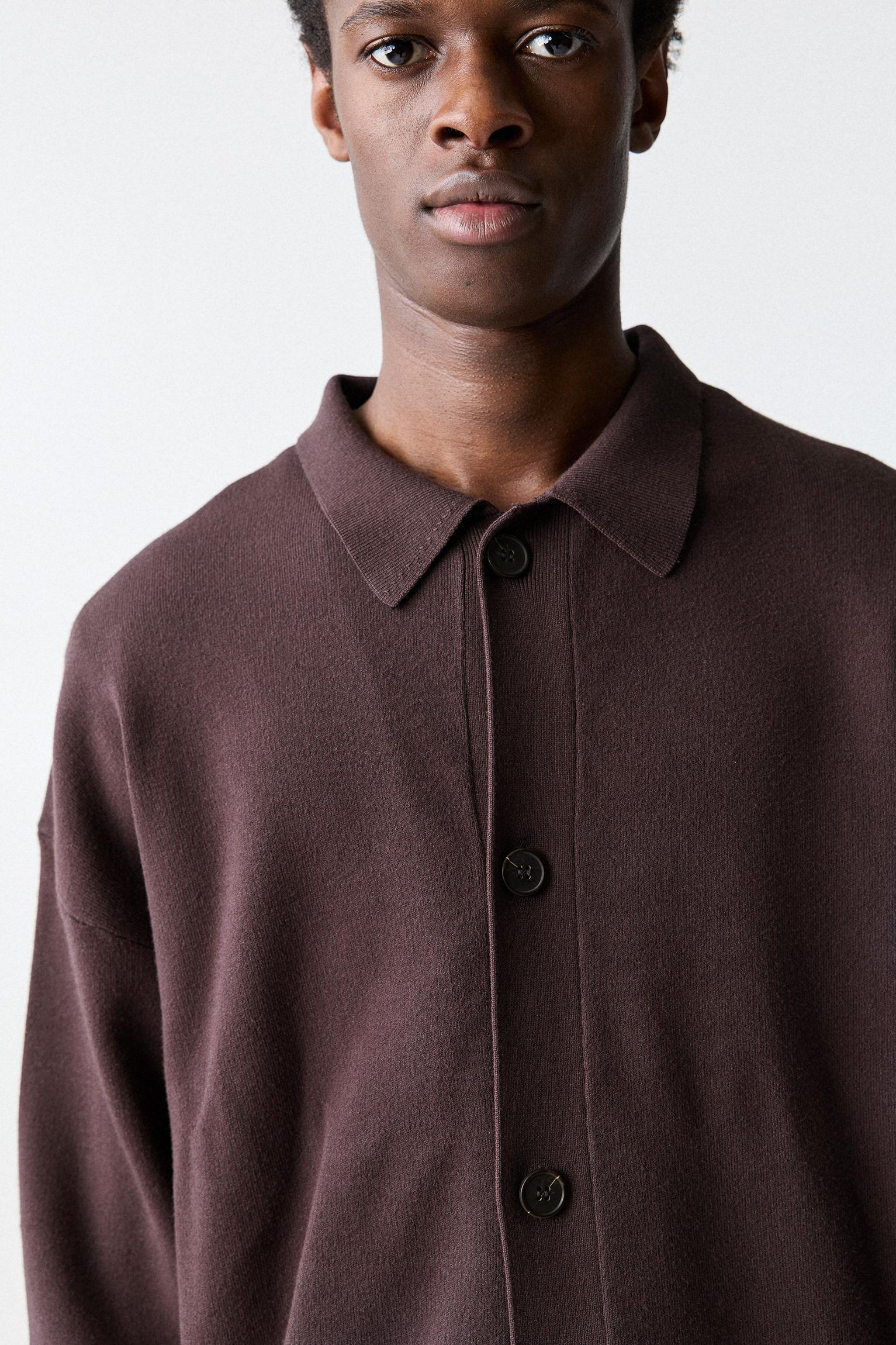 Polo collar cardigan Product Image