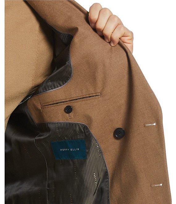 Perry Ellis Solid Stretch Double-Breasted Suit Separates Jacket Product Image