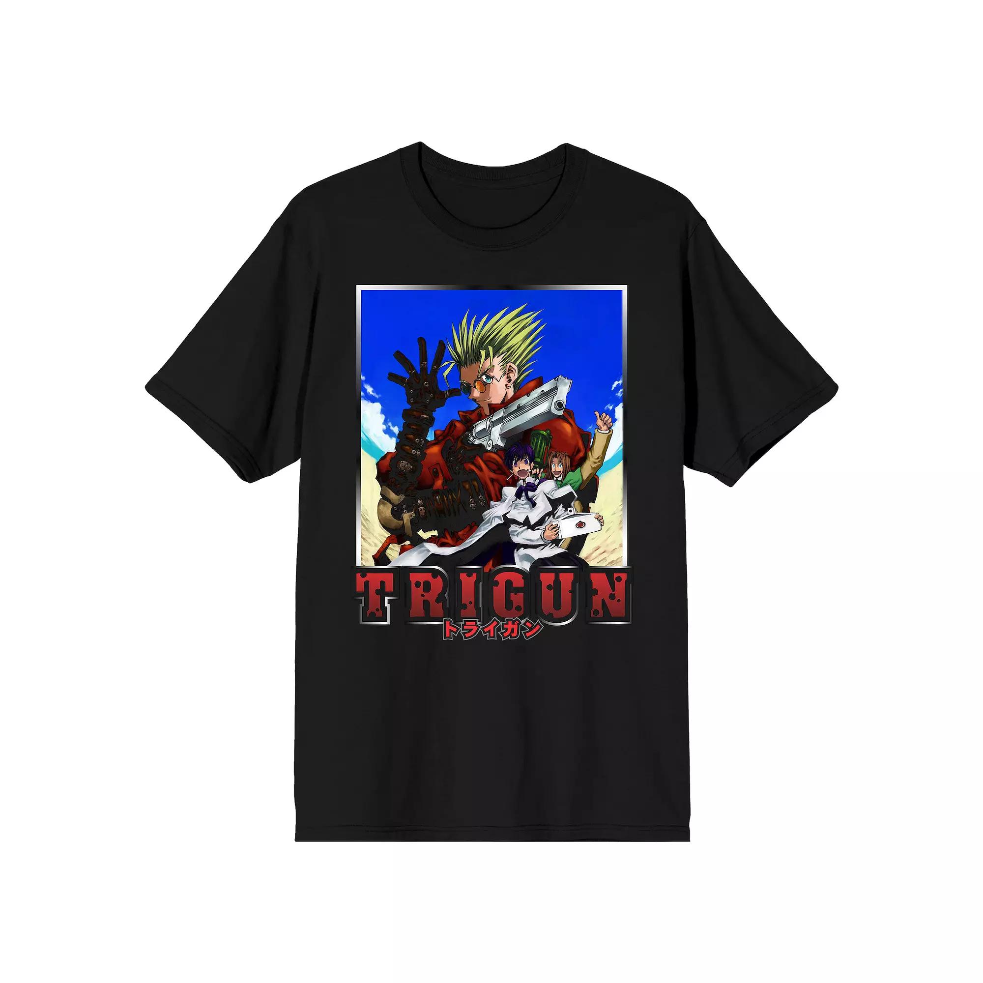 Men's Trigun Characters Over Beach Tee, Size: Large, Black Product Image