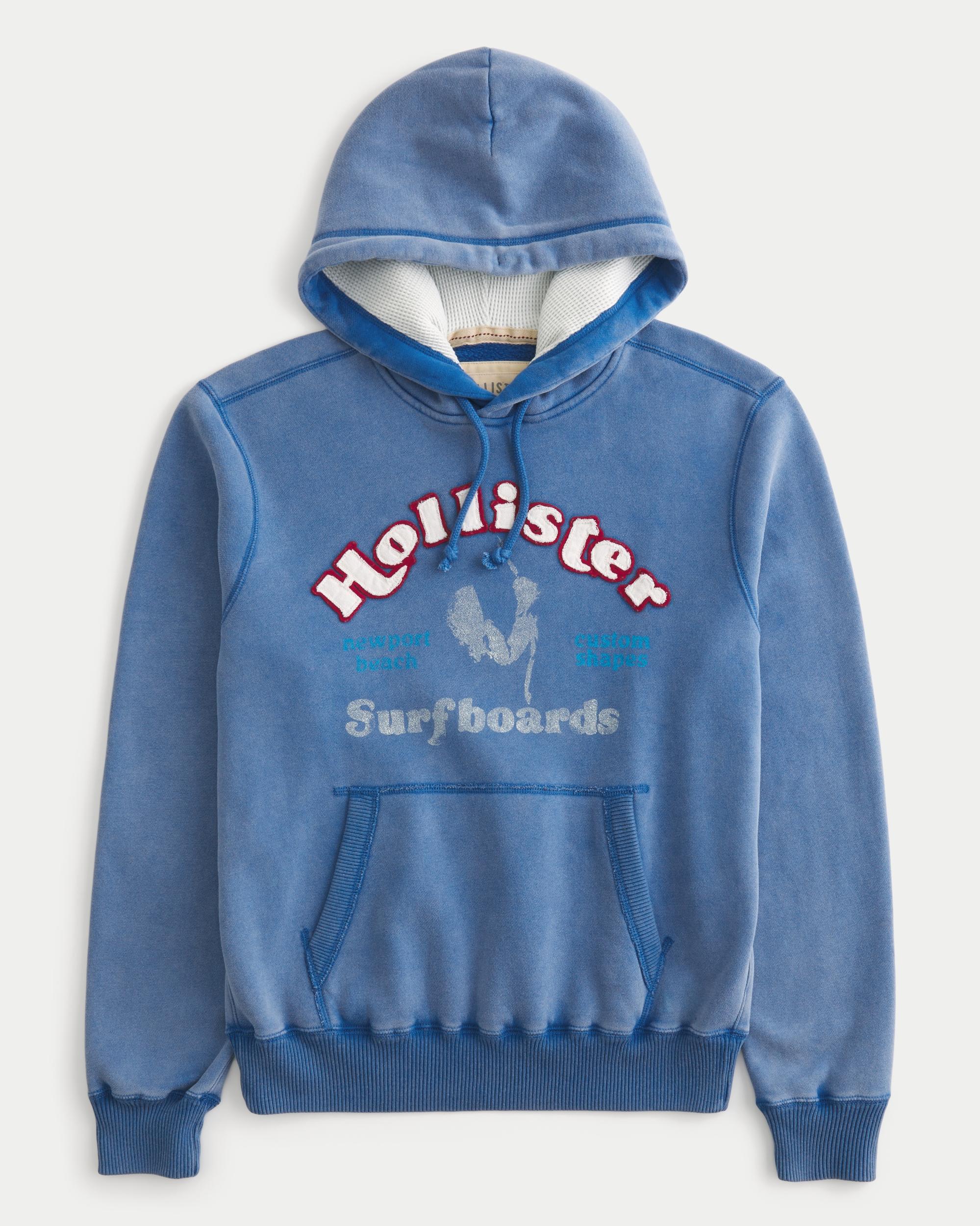 Waffle-Lined Hollister Surfboards Graphic Hoodie Product Image