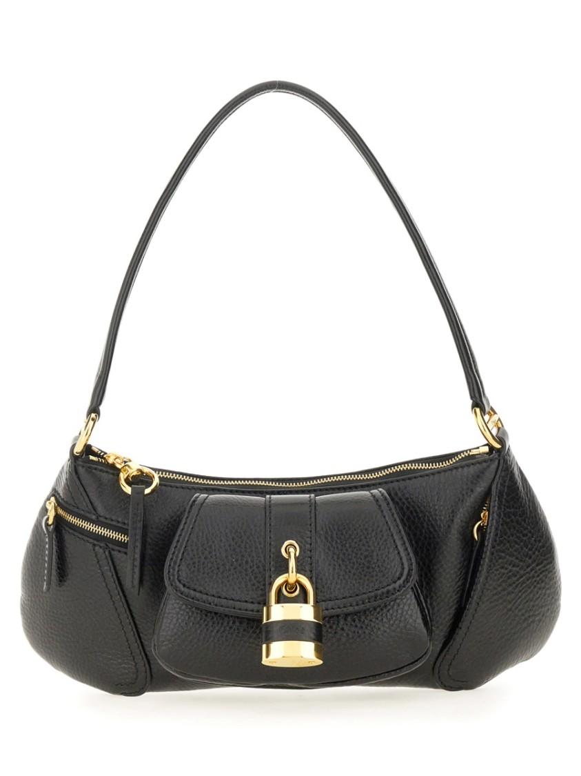 CHLOÉ The 99 Embellished Textured-leather Shoulder Bag In Black Product Image