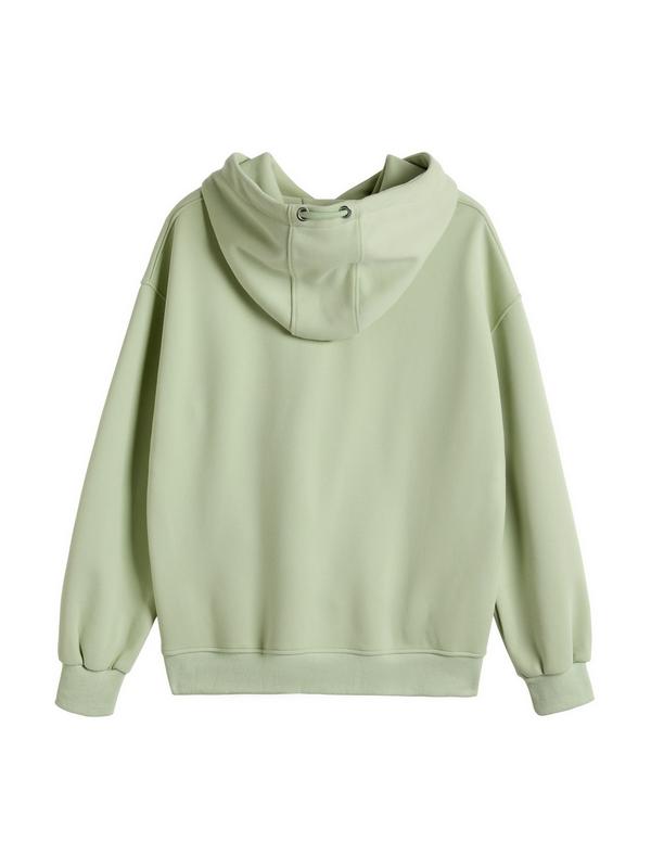 Letter Print Drawstring Eyelet Decor Pocket Oversized Hoodie Product Image