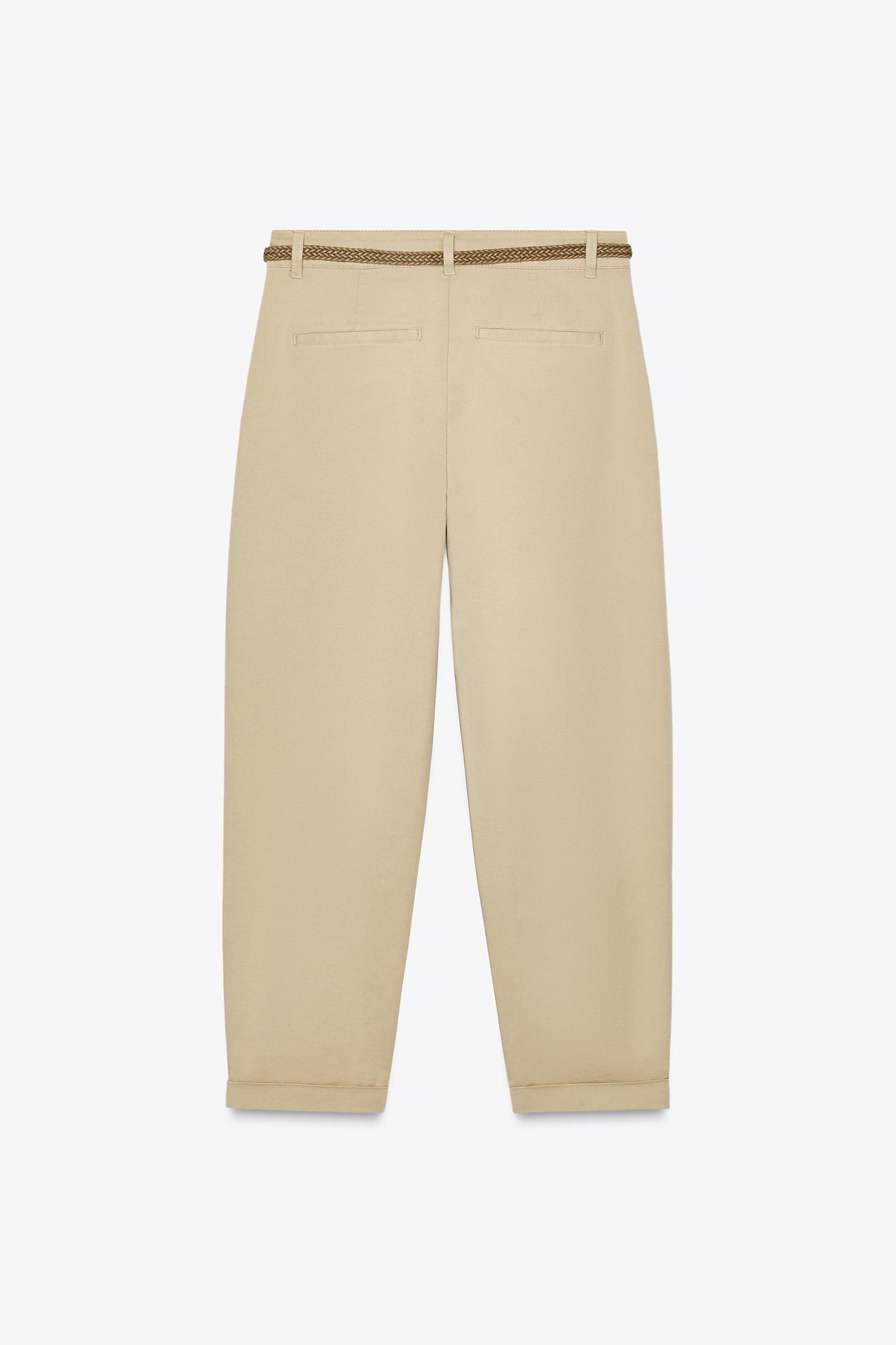 BRAIDED BELTED CHINO PANTS Product Image