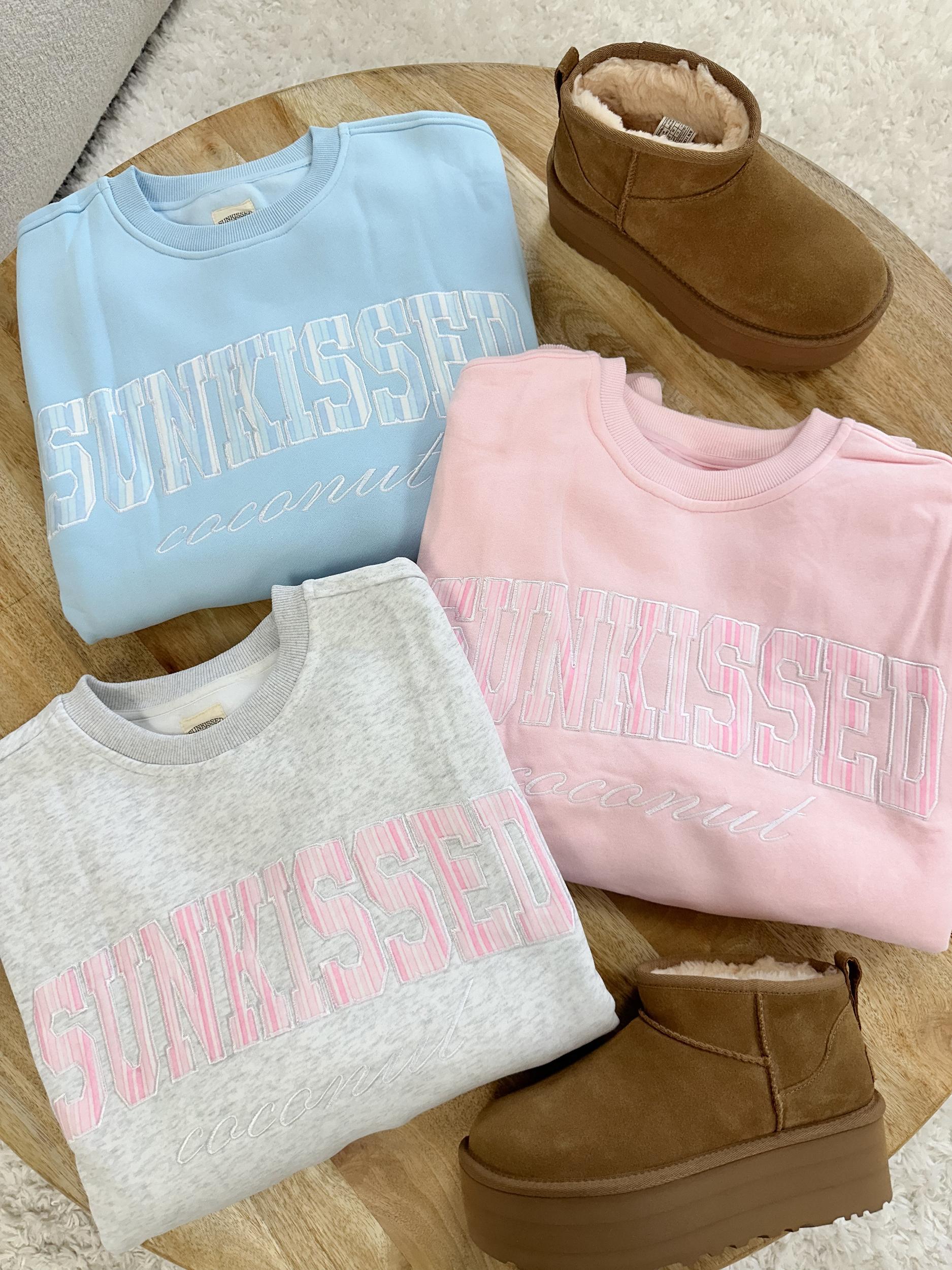 Icy Blue Sunkissed In Vogue Striped Sweatshirt Product Image