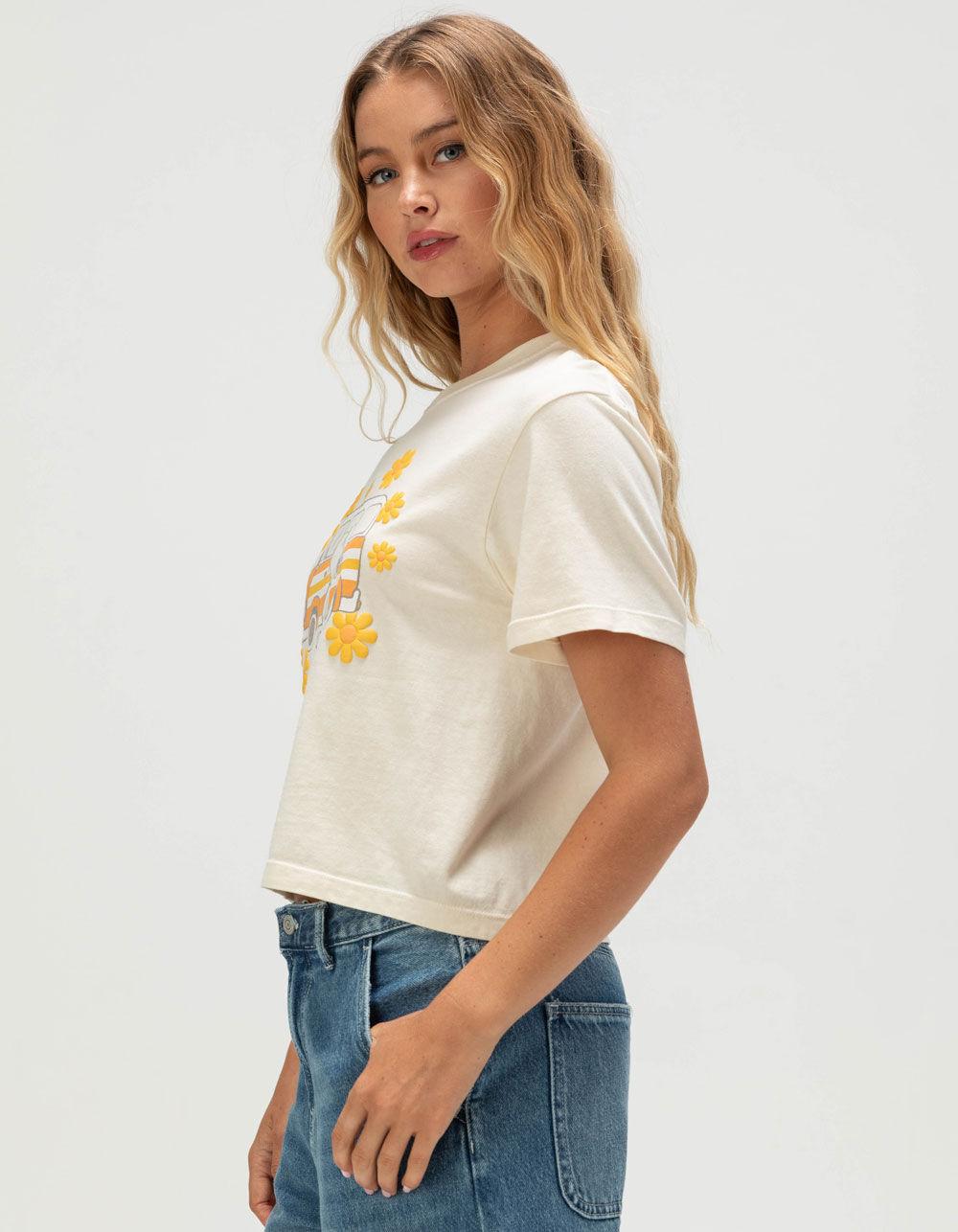 RIOT SOCIETY x Peanuts Van Snoopy Womens Crop Tee - CREAM Product Image