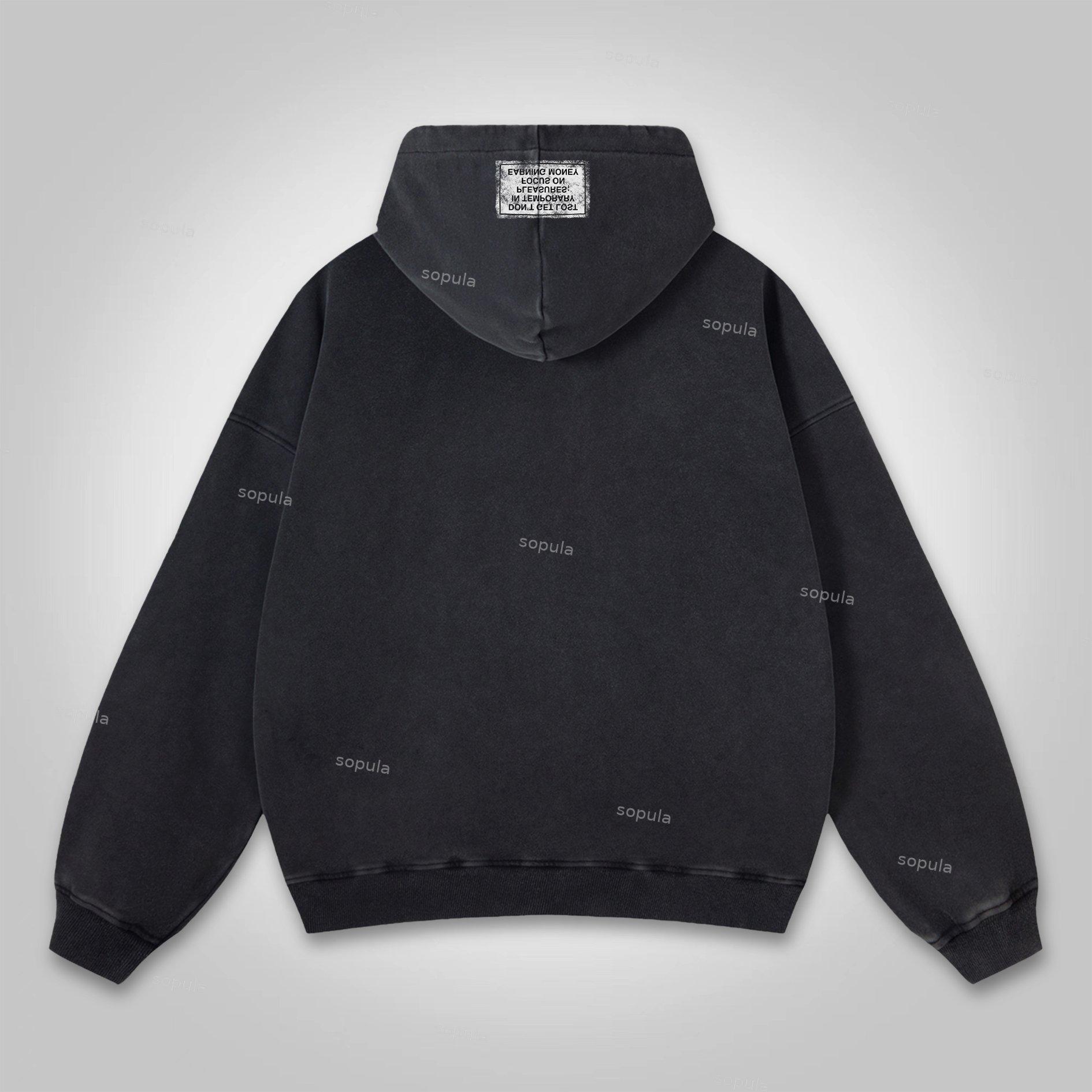 Sopula Sorry No Fashion Today Graphic Vintage Washed Hoodie Product Image