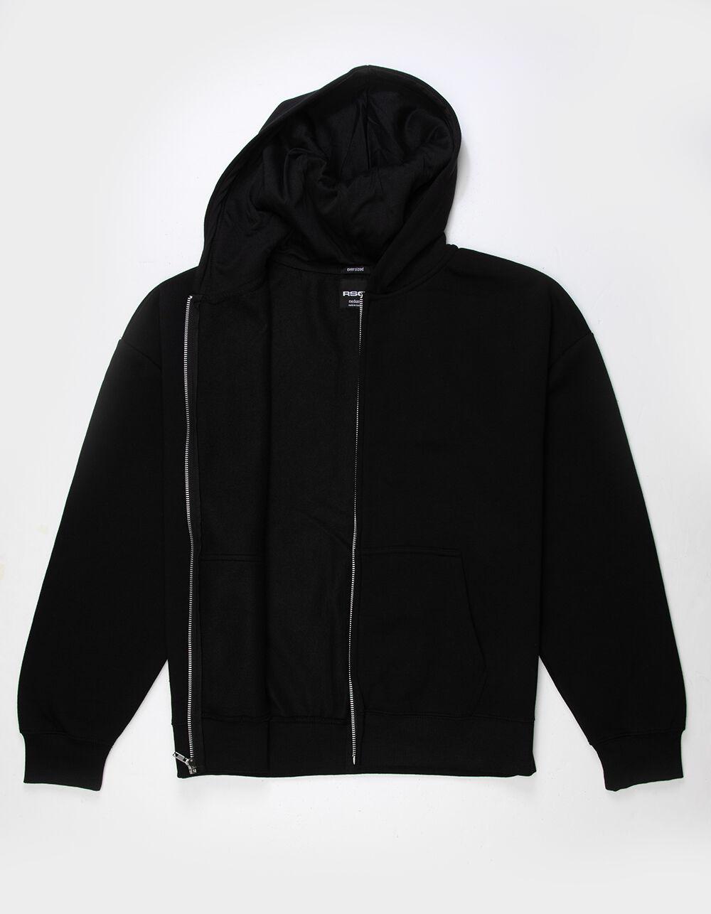 RSQ Mens Oversized Zip-Up Hoodie - BLACK Product Image